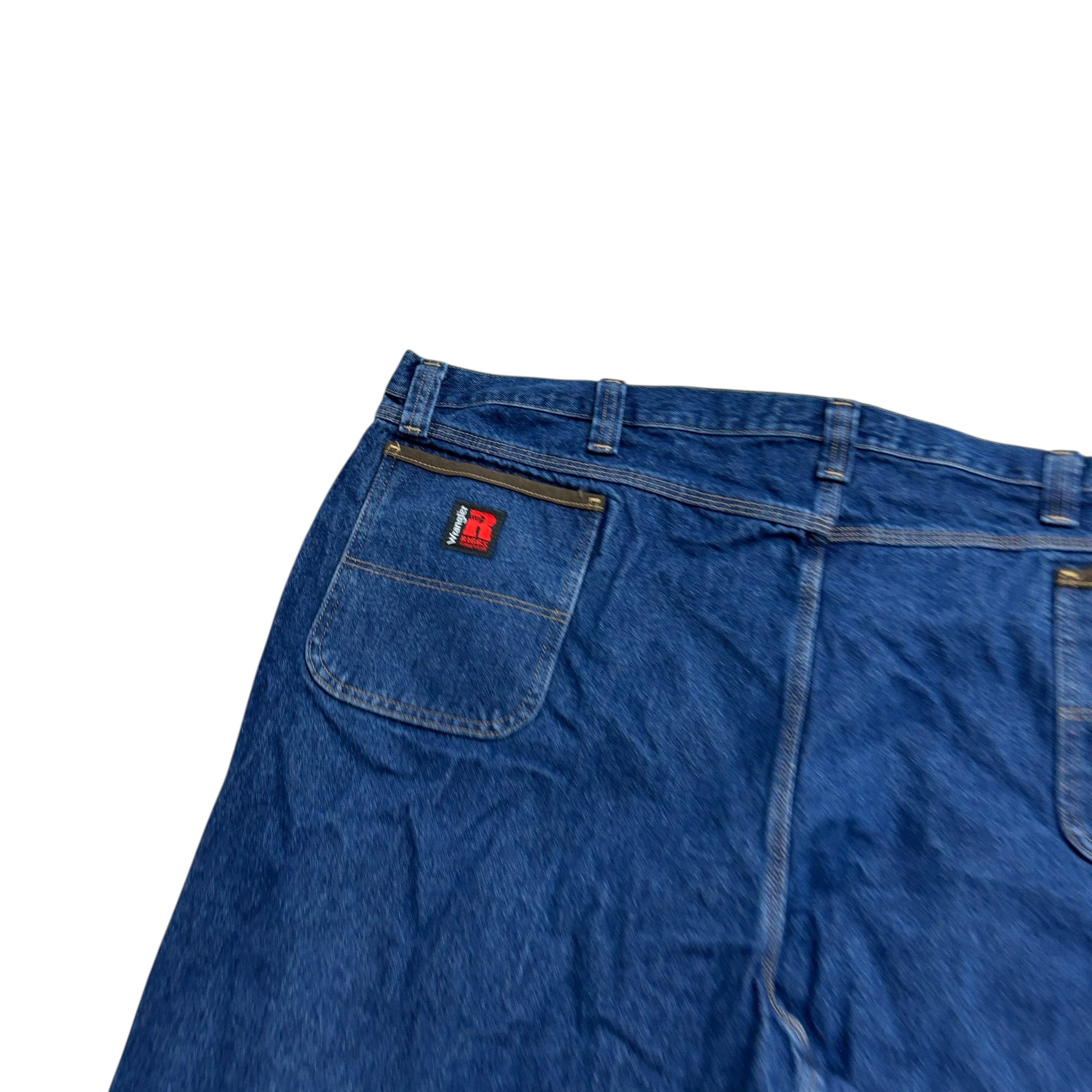 Wrangler Carpenter Jeans W52 L32 Mens Mid Blue Relaxed Straight Fit Denim (E)