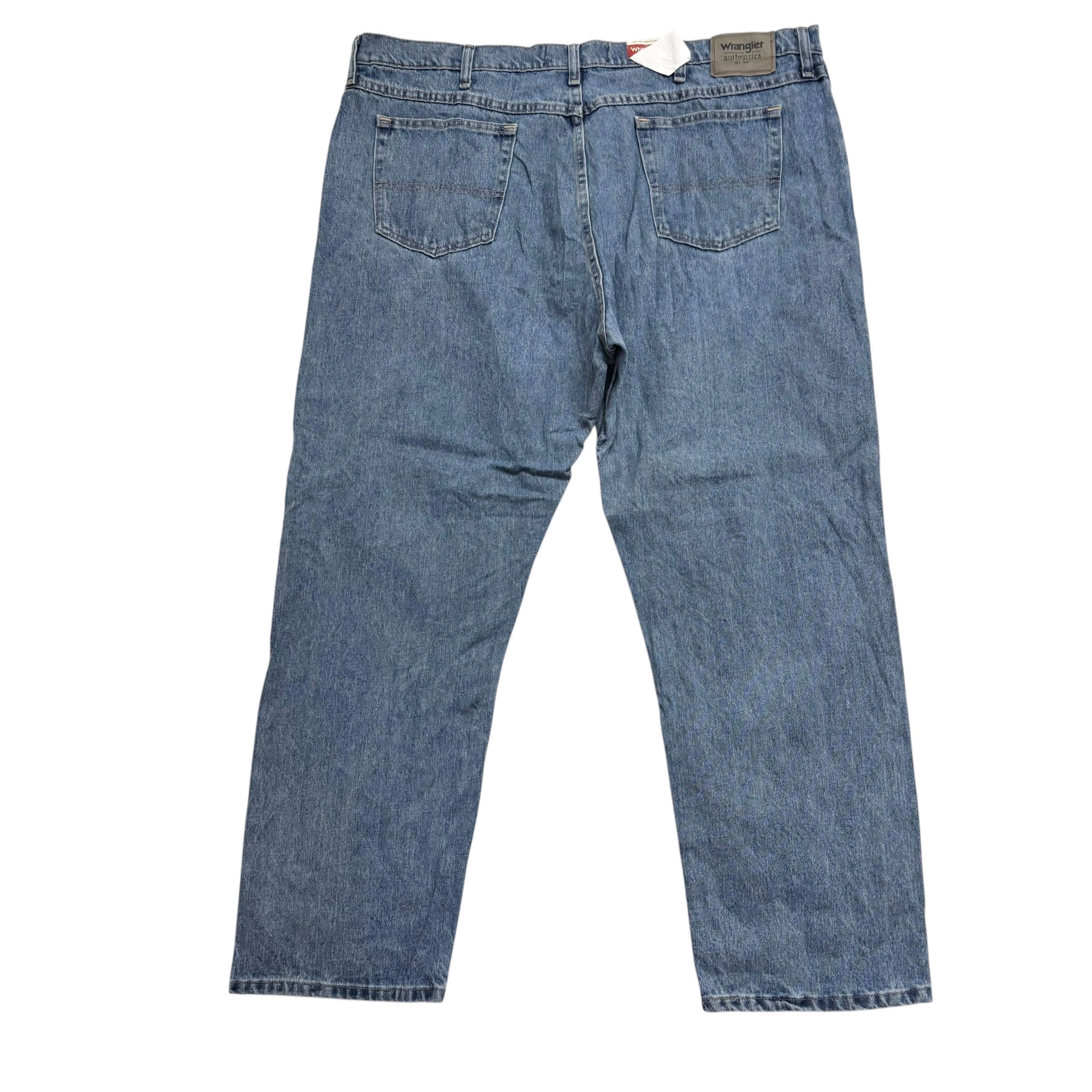 Wrangler Jeans W44 L30 Mens Mid Blue Relaxed Straight Fit Denim (E)