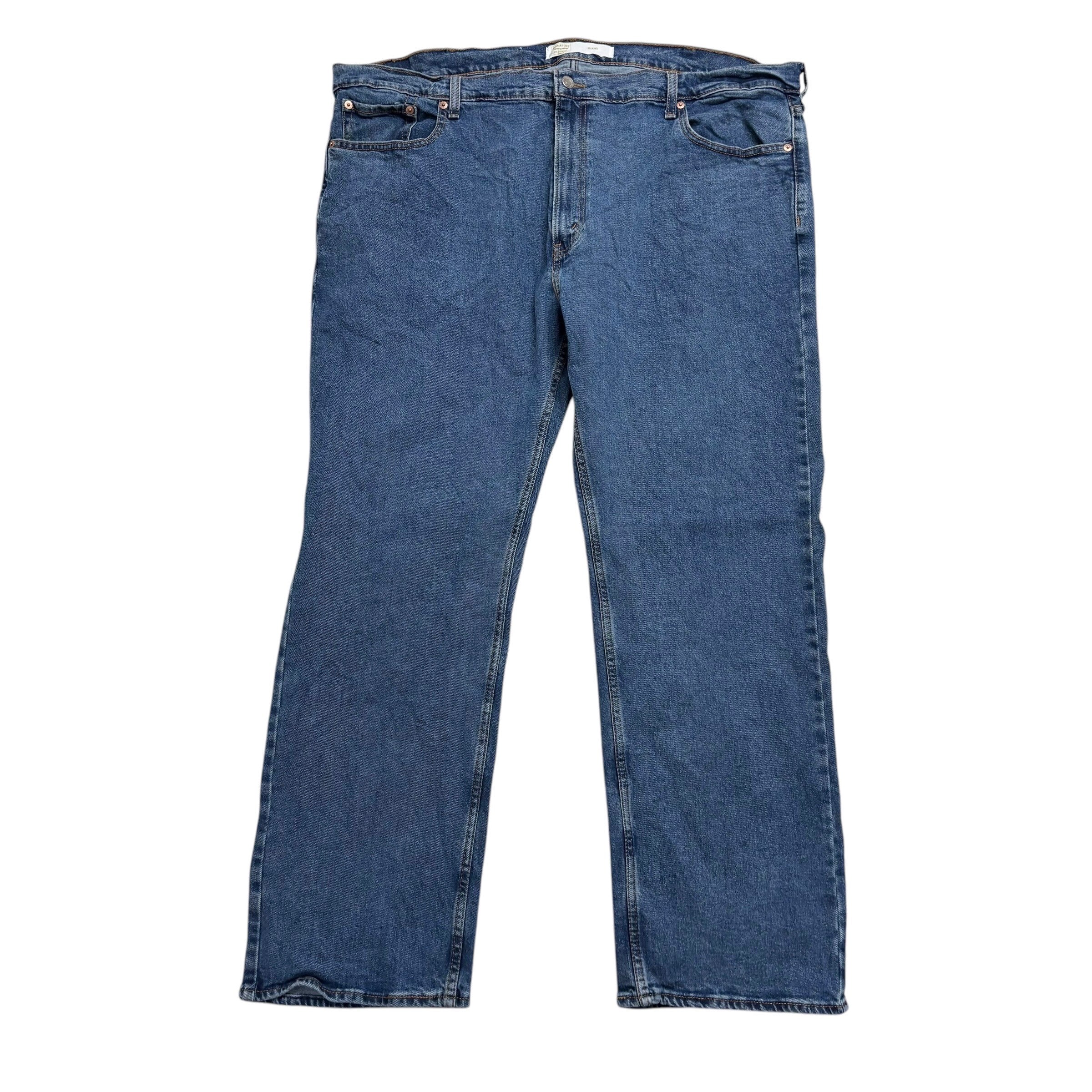 Levis Signature Jeans W46 L32 Mens Mid Blue Relaxed Straight Fit Stretch (E)