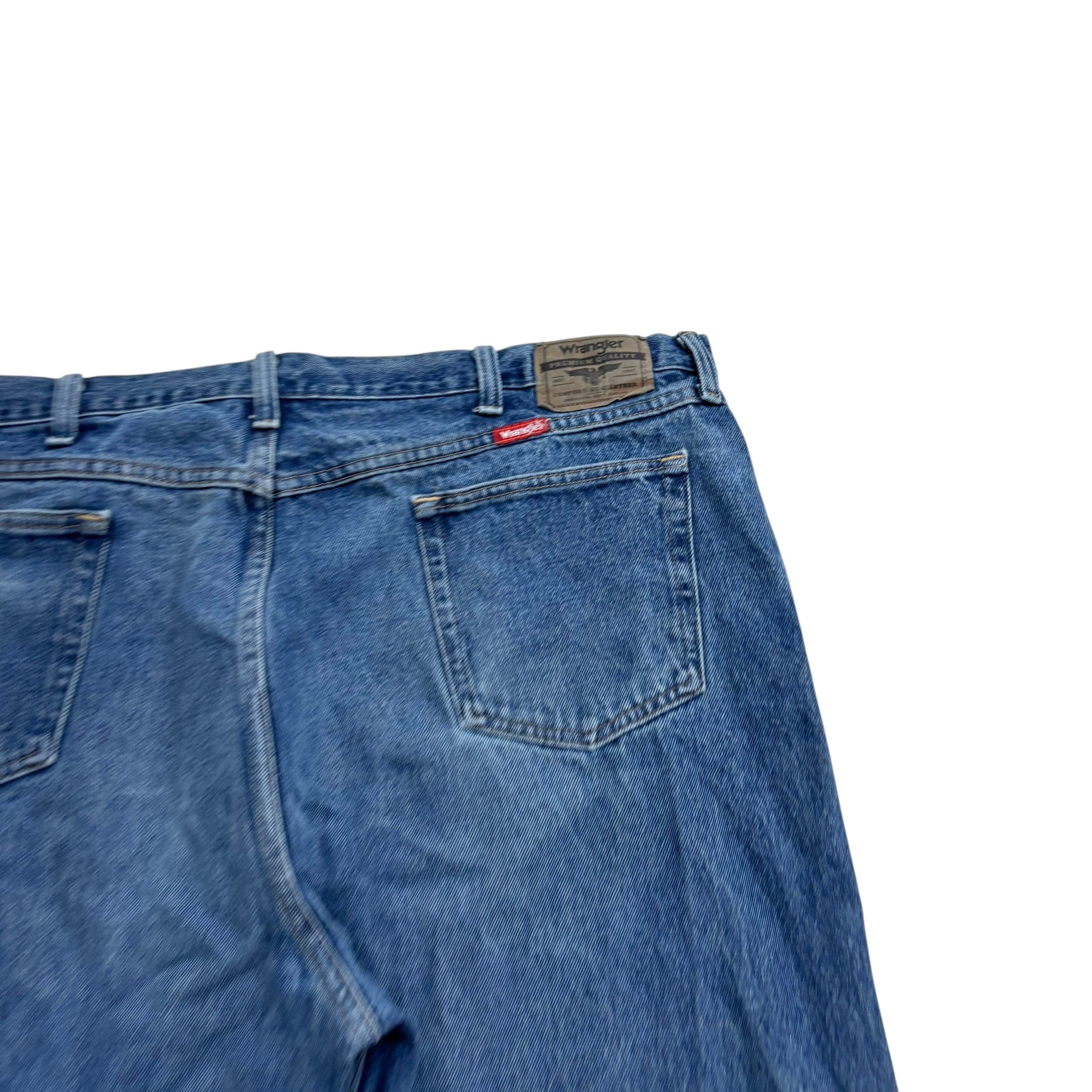 Wrangler Jeans W44 L30 Mens Mid Blue Relaxed Straight Fit Baggy Denim (E)