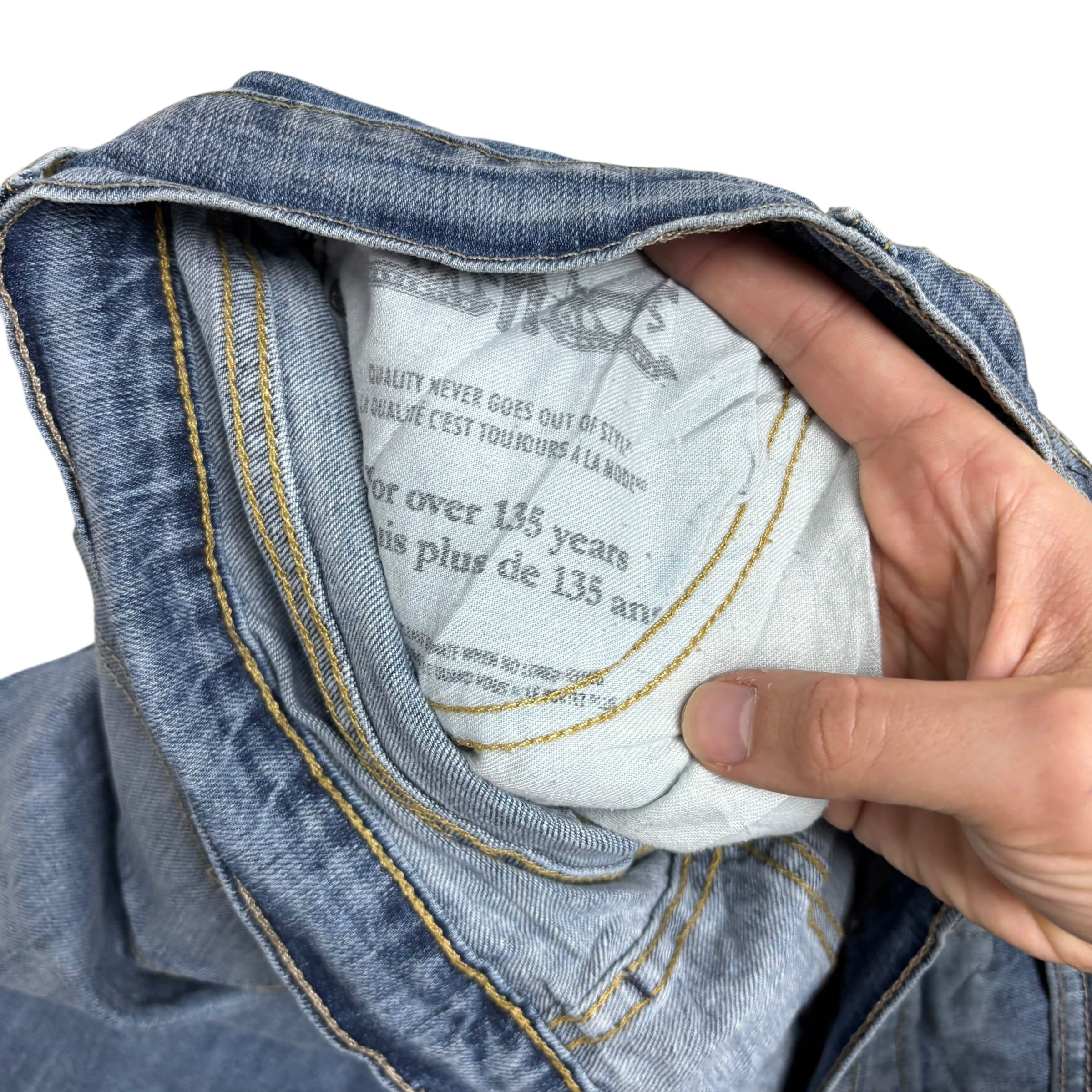 Levis Jeans W36 L30 Mens Mid Blue Regular Straight Fit Stretch Denim