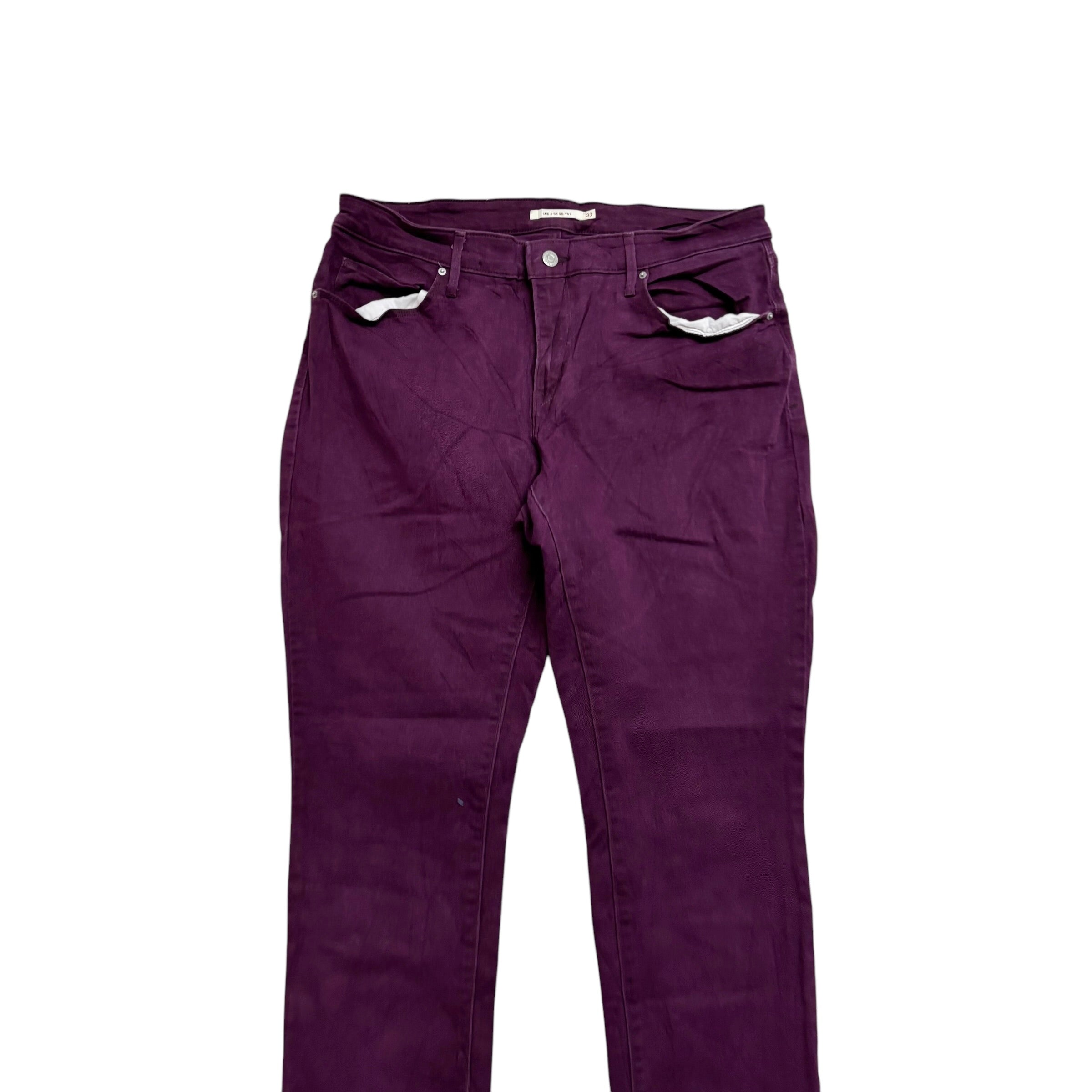 Levis Trousers W33 L30 Womens Mid Rise Skinny Fit Stretch Pants (E)