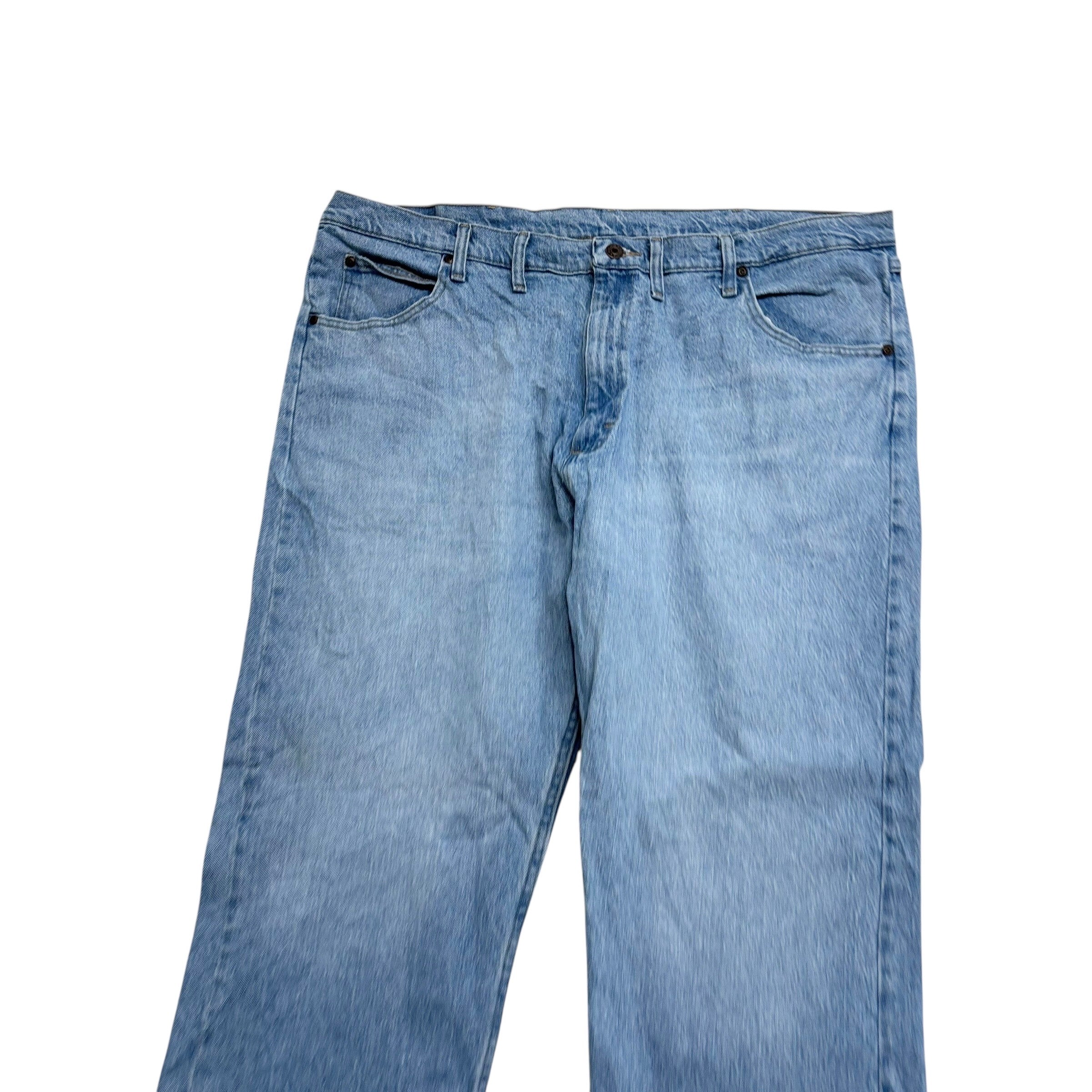 Wrangler Jeans W44 L30 Mens Light Blue Regular Straight Fit Stretch Denim (E)