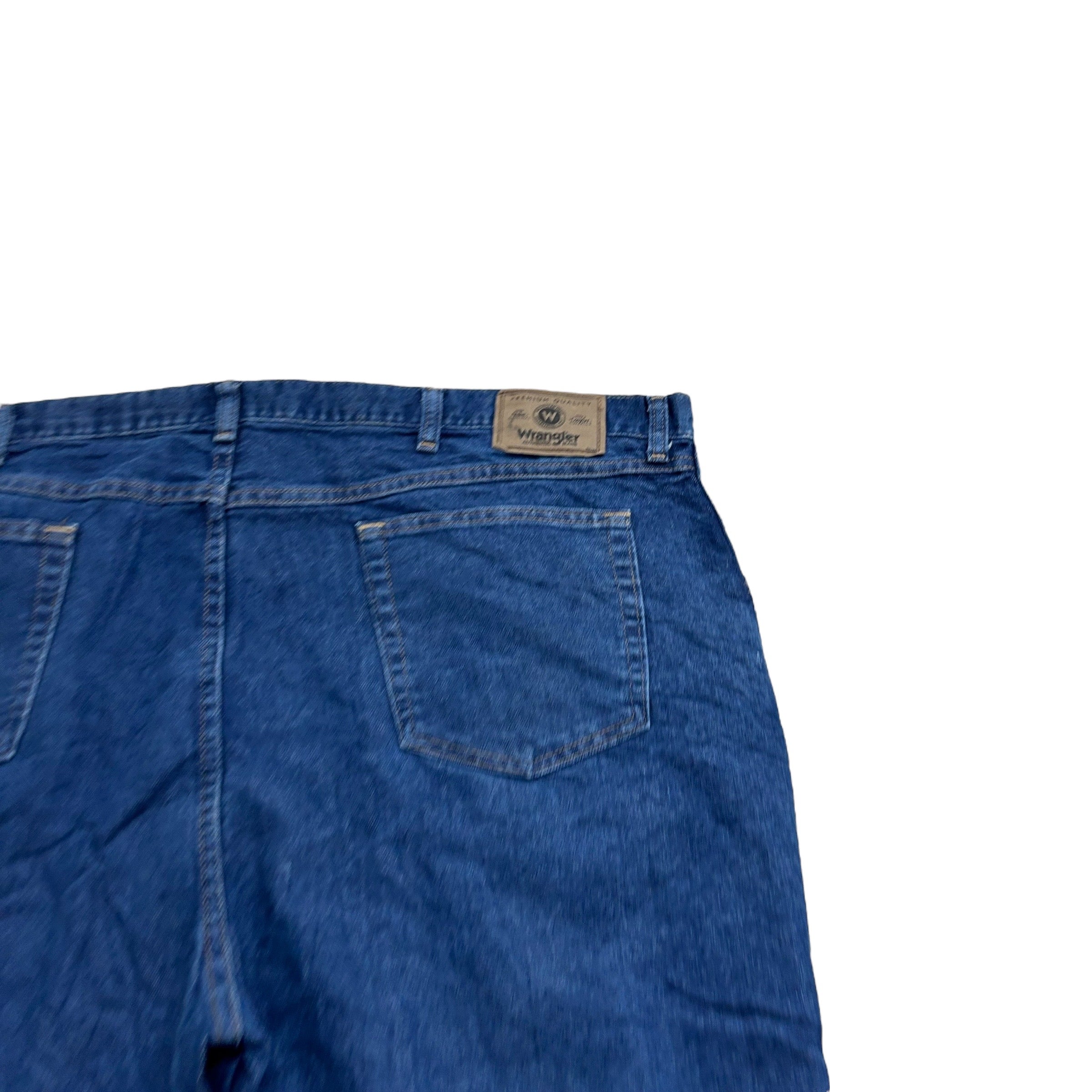 Wrangler Jeans W46 L30 Mens Dark Blue Relaxed Straight Fit Denim (E)