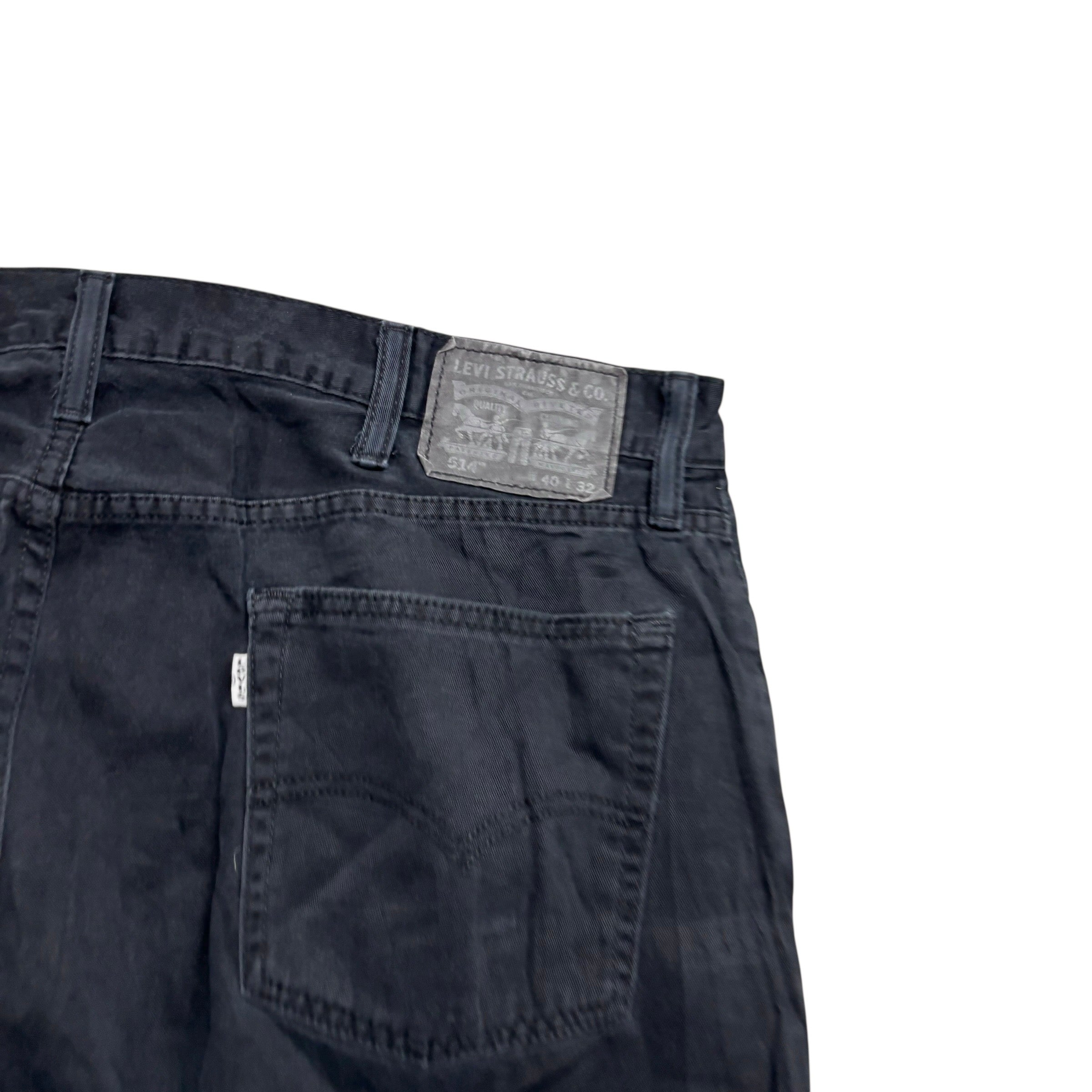 Levis 514 Trousers W40 L32 Mens Black Relaxed Straight Fit Pants