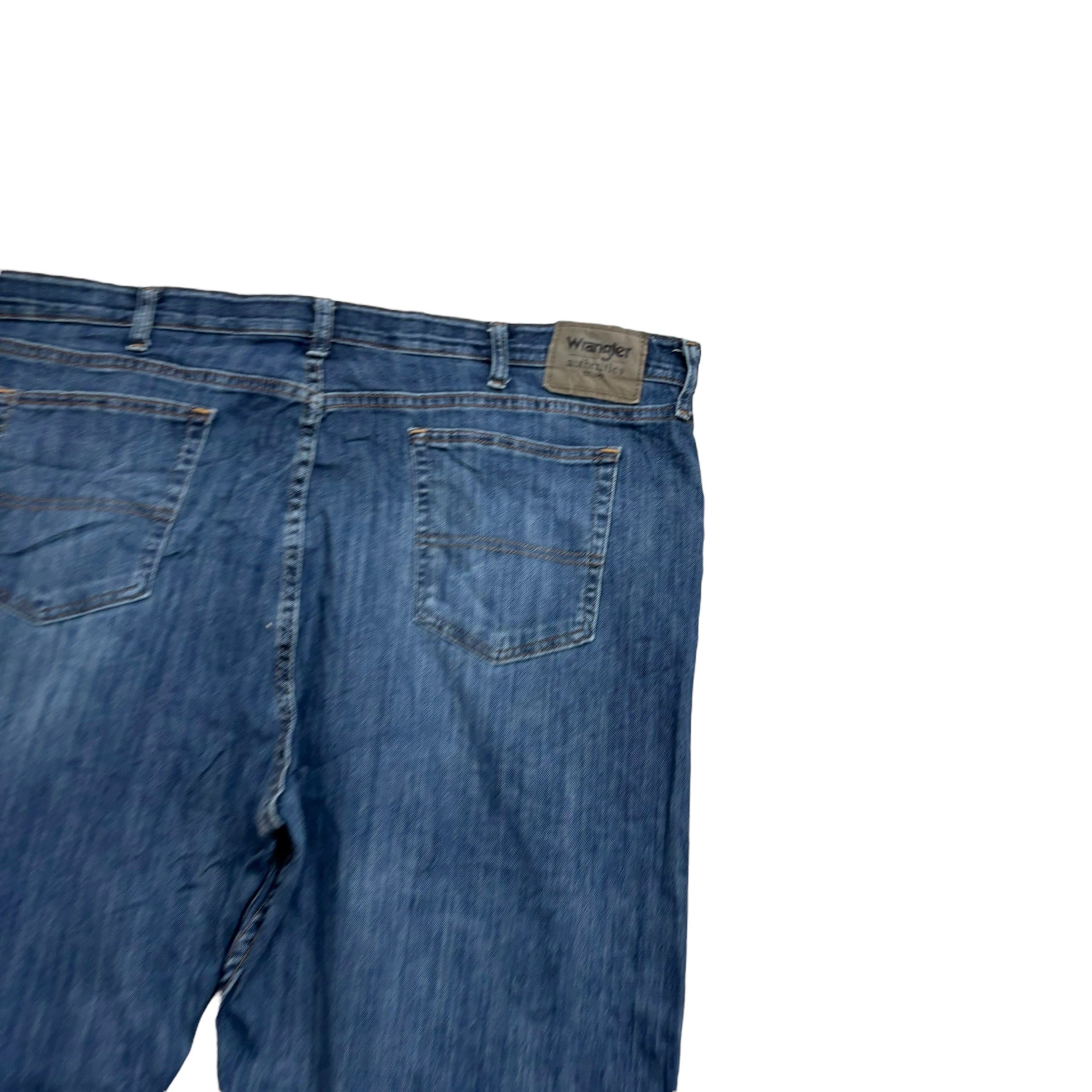 Wrangler Jeans W44 L30 Mens Mid Blue Regular Straight Fit Stretch Denim (E)