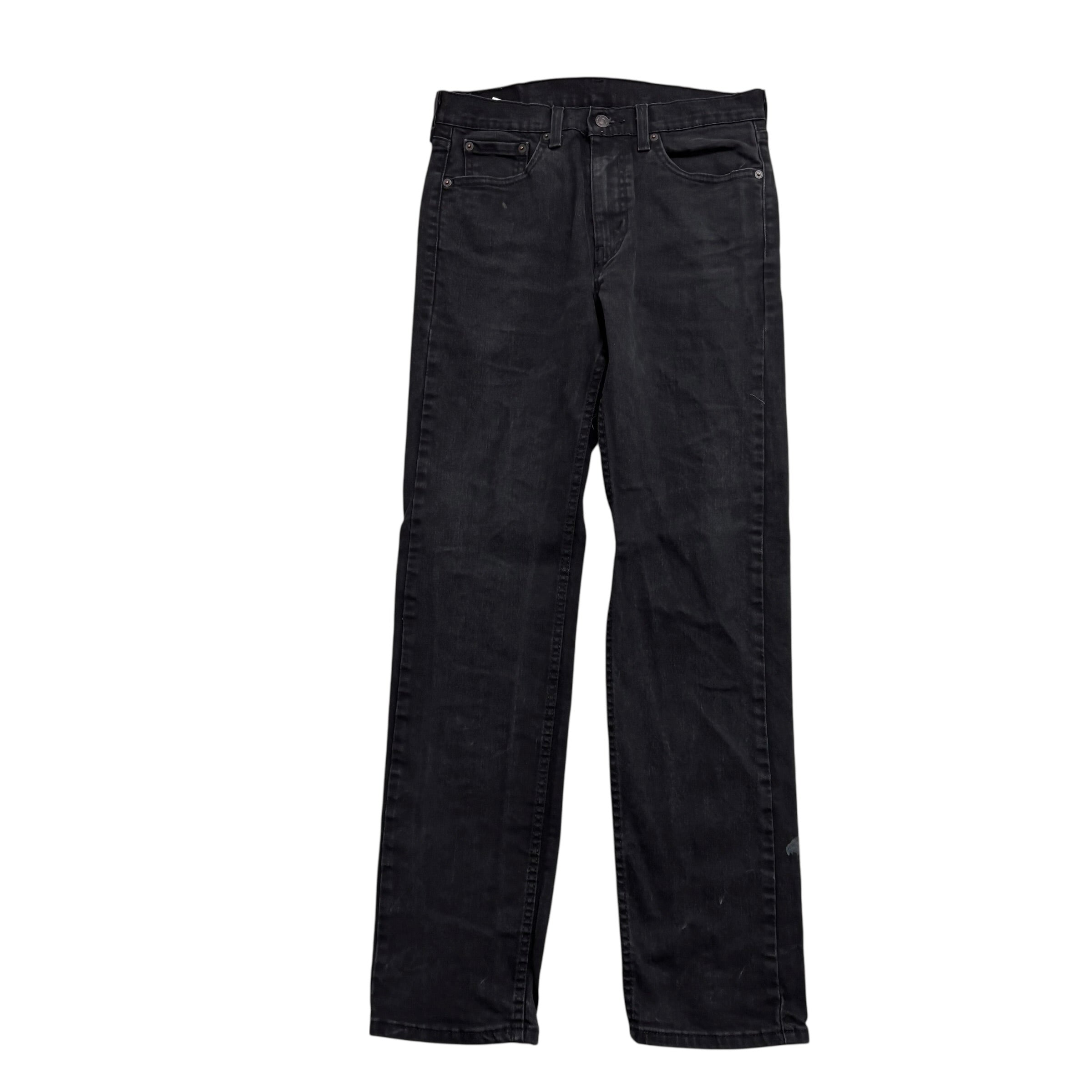 Levis 505 Jeans W30 L32 Mens Black Regular Straight Fit Stretch Denim (F)
