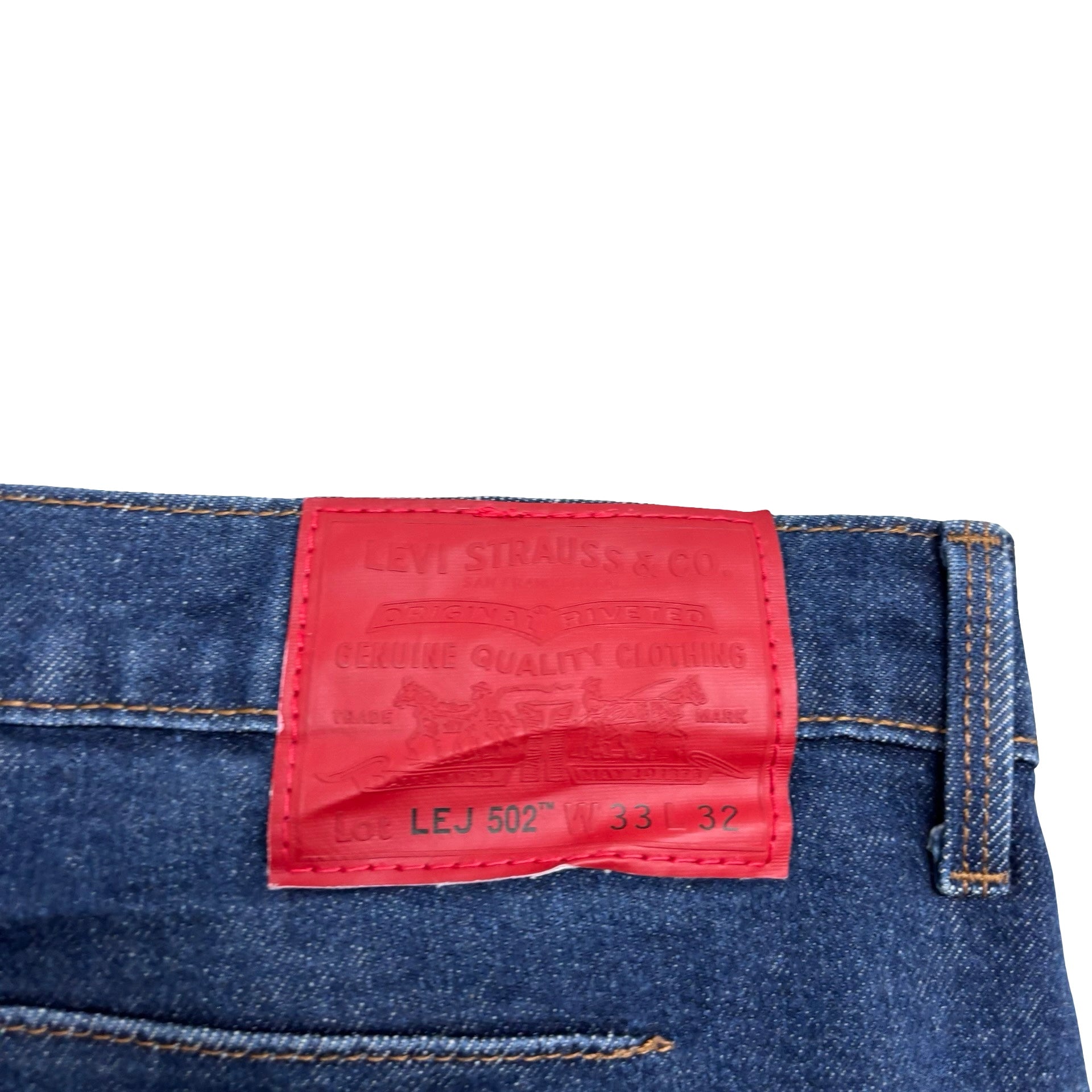 Levis 502 Engineered Jeans W33 L30 Mens Dark Blue Twisted Tapered Stretch (E)