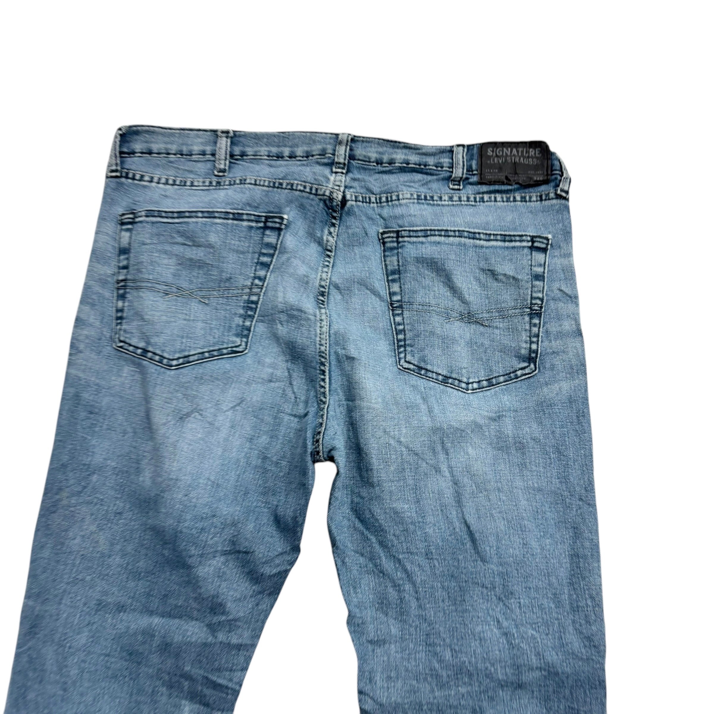 Levis Signature Jeans W38 L32 Mens Light Blue Skinny Fit Stretch Denim