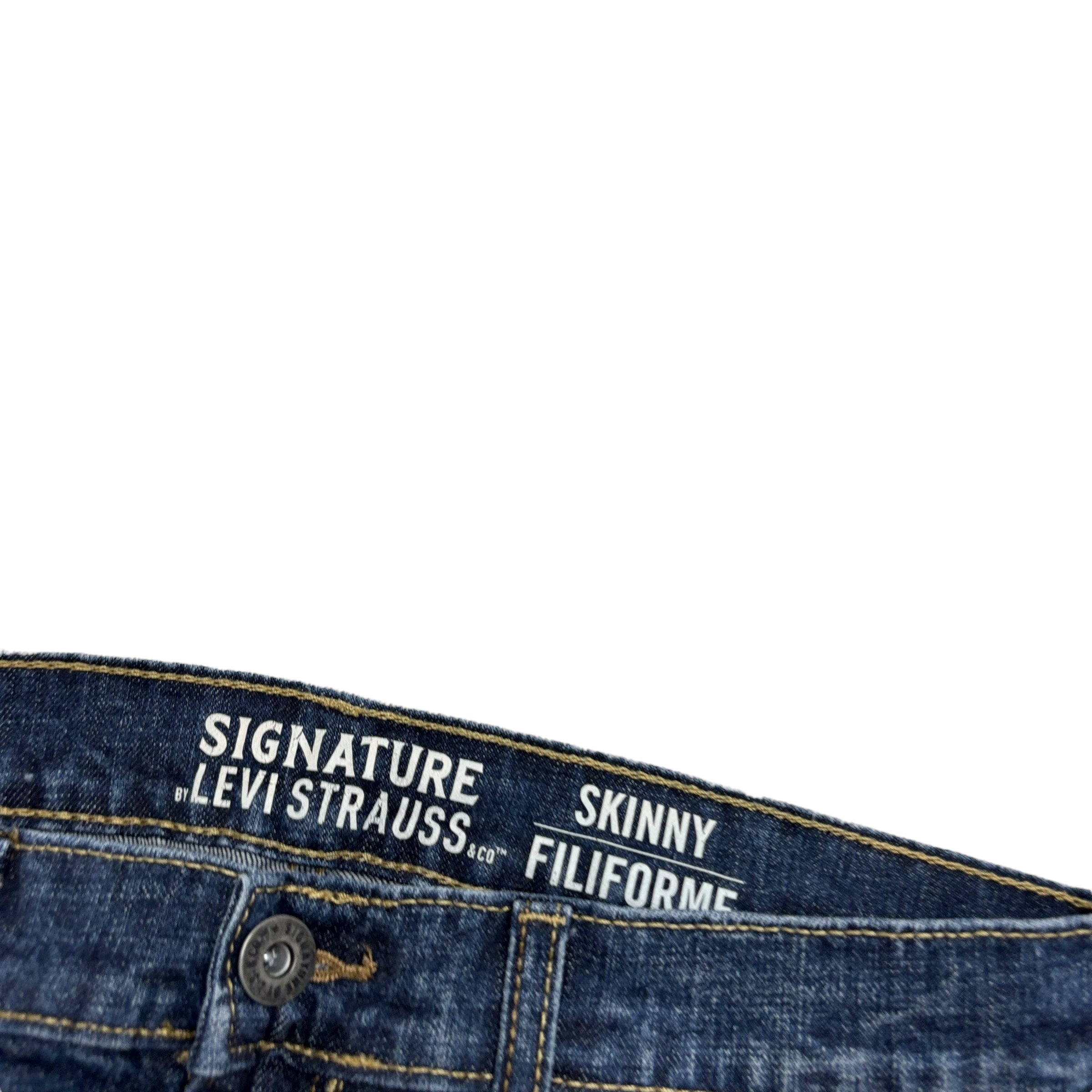 Levis Signature Jeans W30 L30 Mens Dark Blue Skinny Fit Stretch Denim (E)