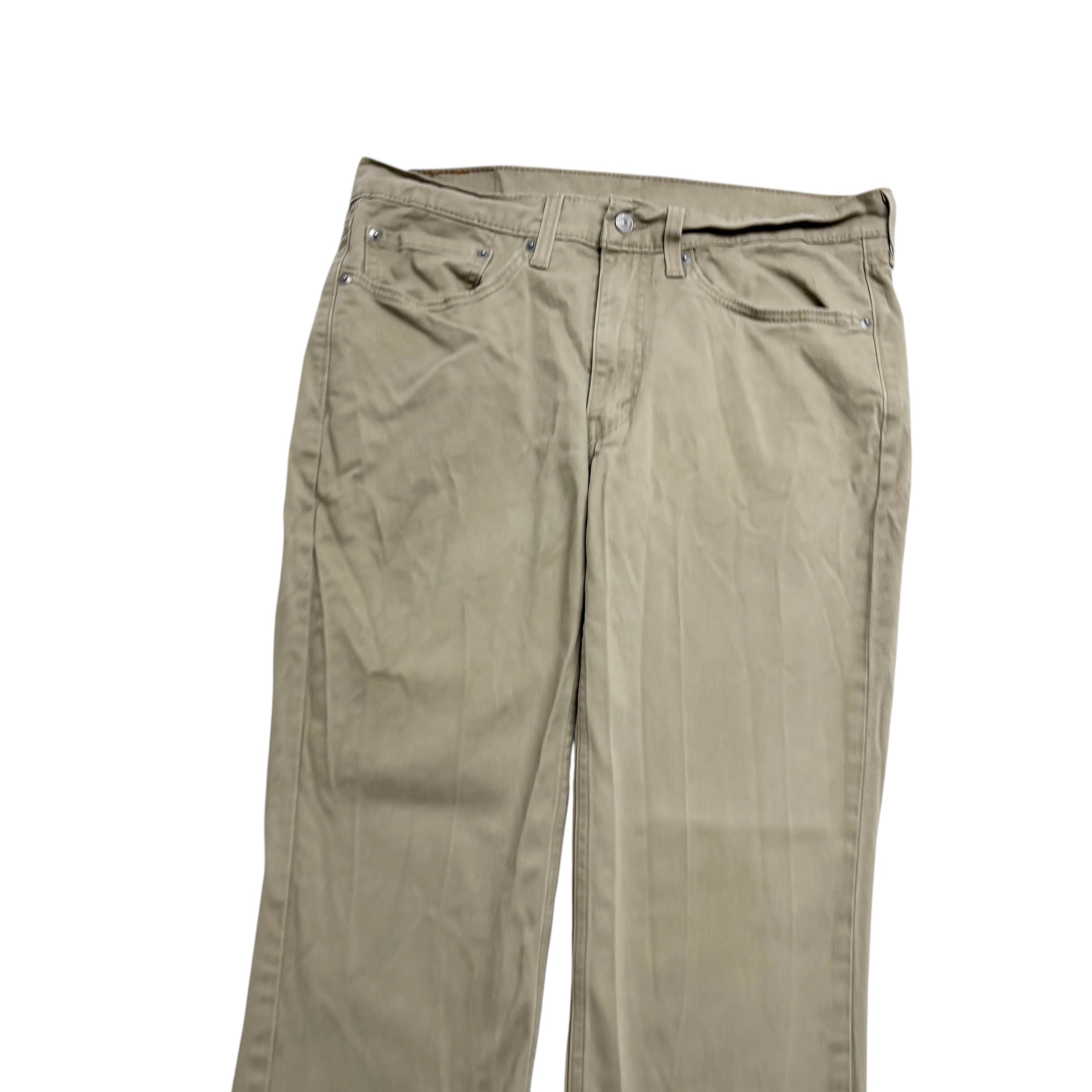 Levis 514 Trousers W34 L27 Mens Beige Slim Straight Fit Stretch Pants (E)