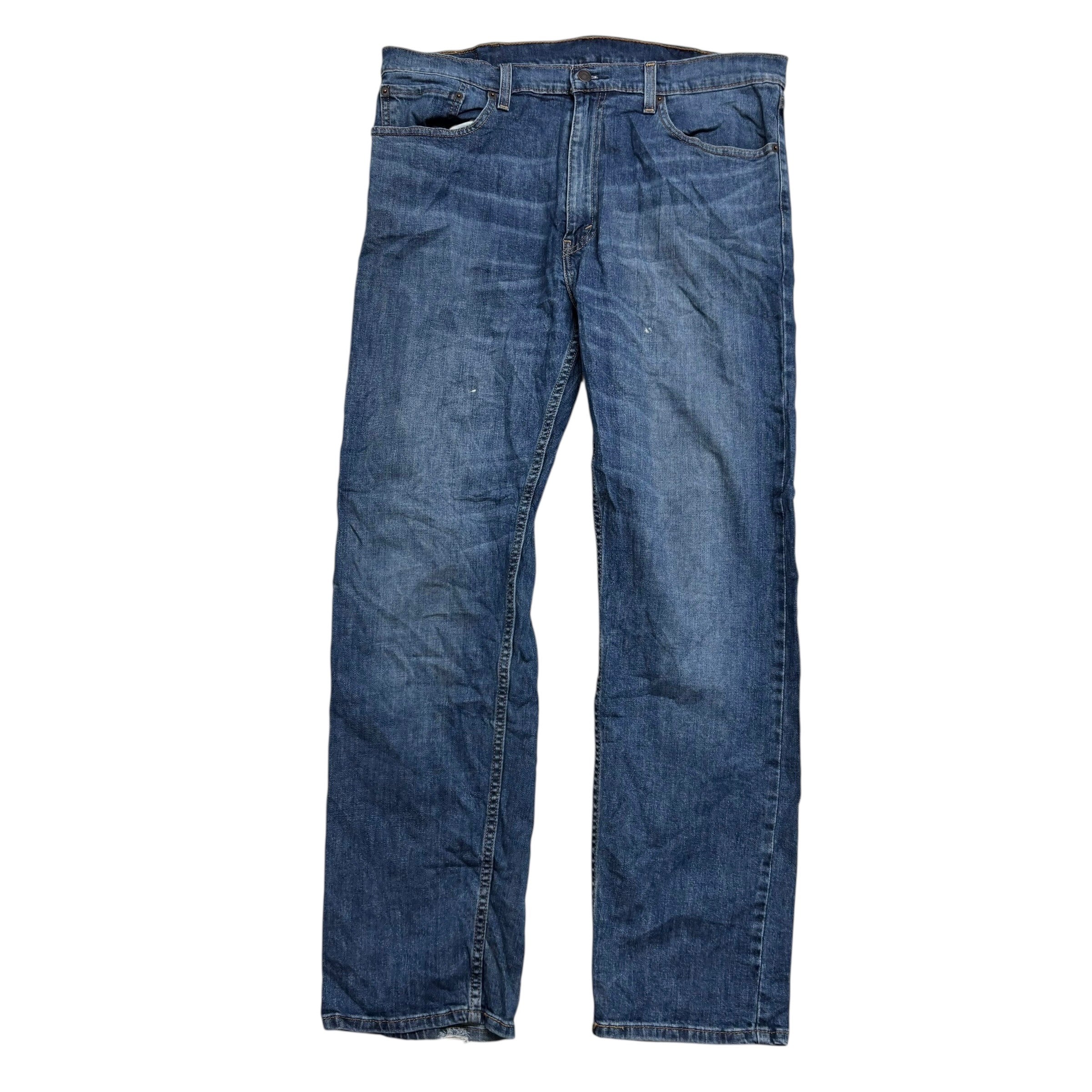 Levis 505 Jeans W38 L32 Mens Mid Blue Regular Straight Fit Stretch Denim