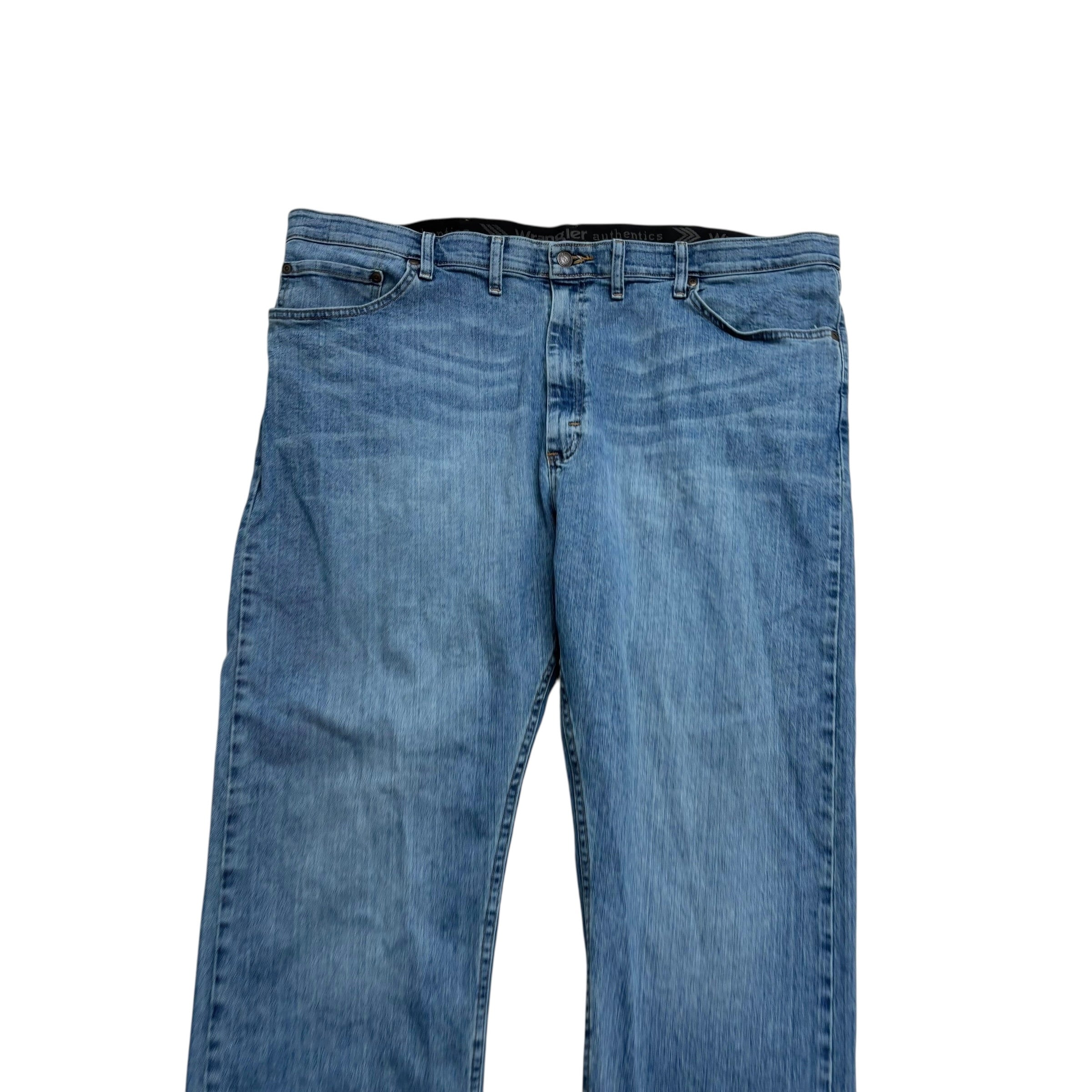 Wrangler Jeans W44 L29 Mens Mid Blue Regular Straight Fit Stretch Denim (E)