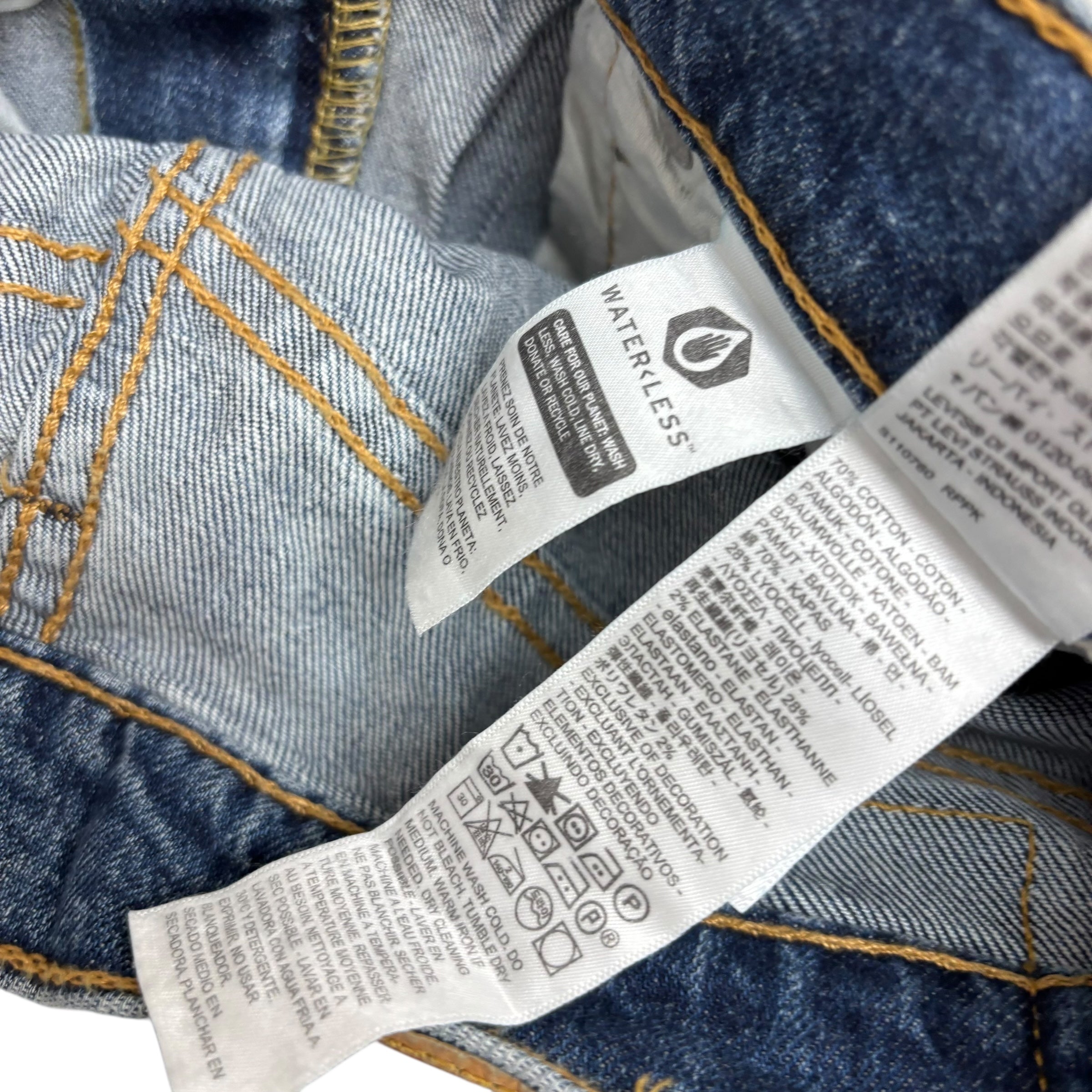 Levis 512 Jeans W28 L32 Mens Mid Blue Slim Tapered Fit Stretch Distressed