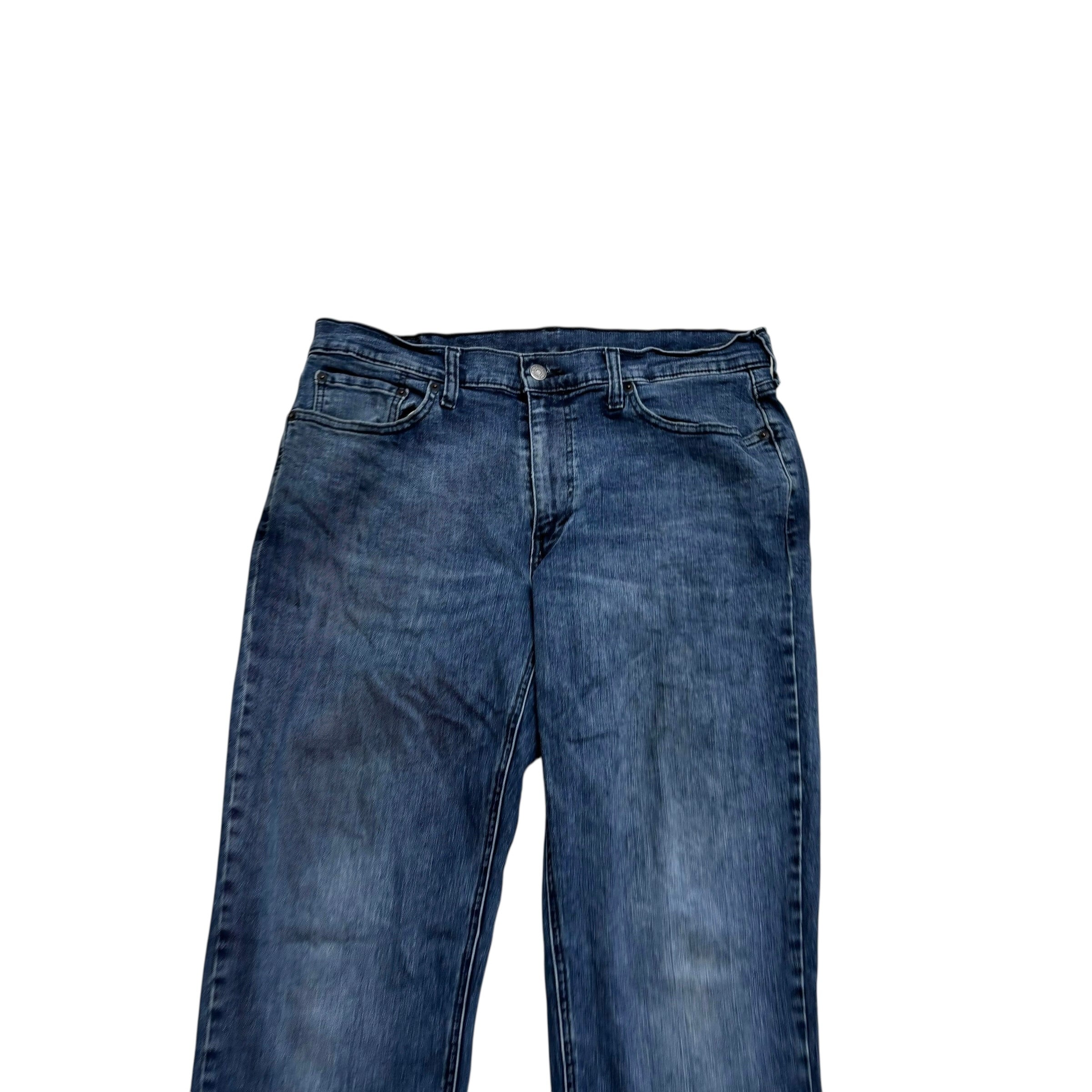 Levis 541 Jeans W33 L32 Mens Navy Blue Athletic Tapered Fit Stretch Denim (F)