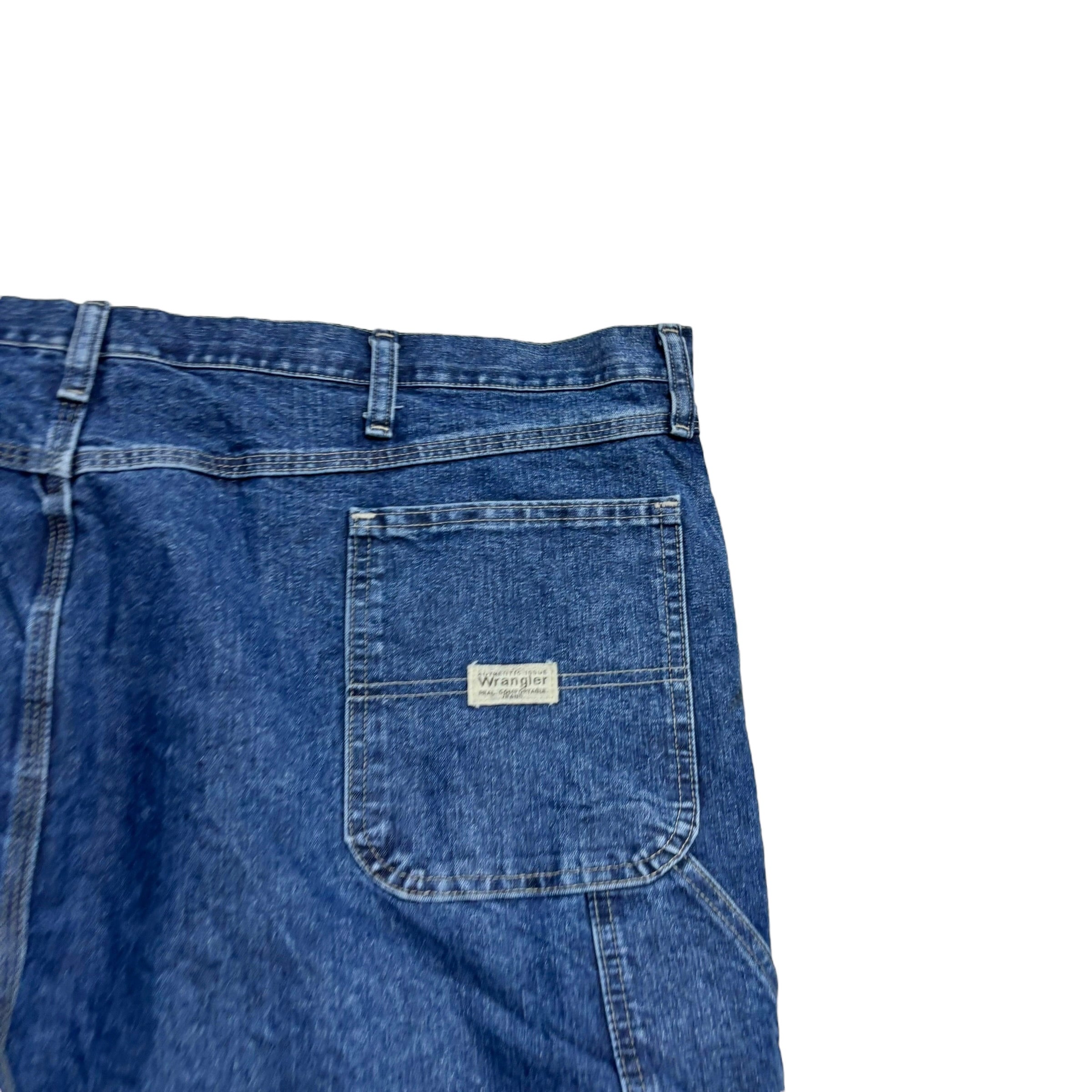 Wrangler Carpenter Jeans W50 L32 Mens Mid Blue Relaxed Straight Fit Denim (E)