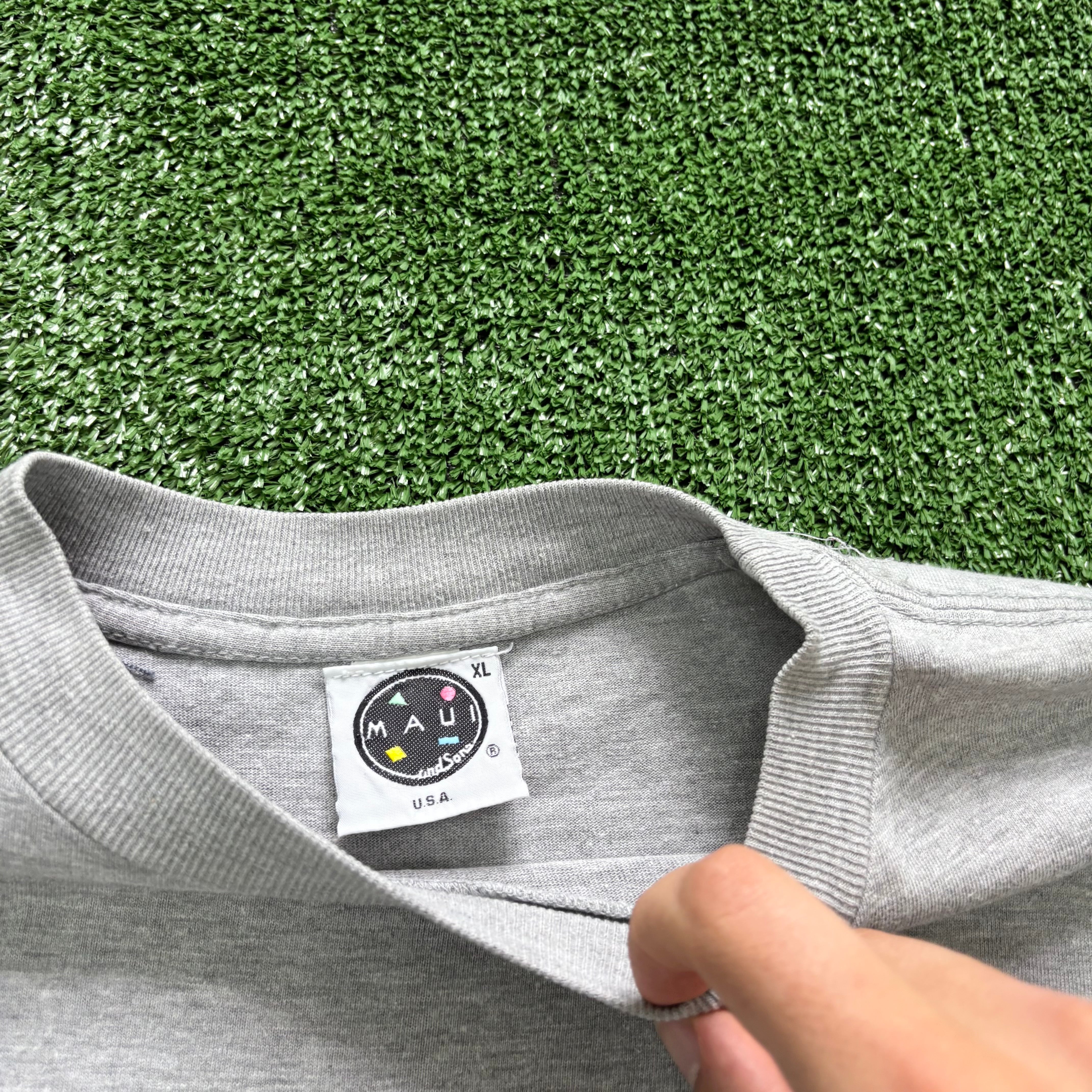 Vintage T Shirt Mens XL Grey Single Stitch Graphic Print 90s USA (E)