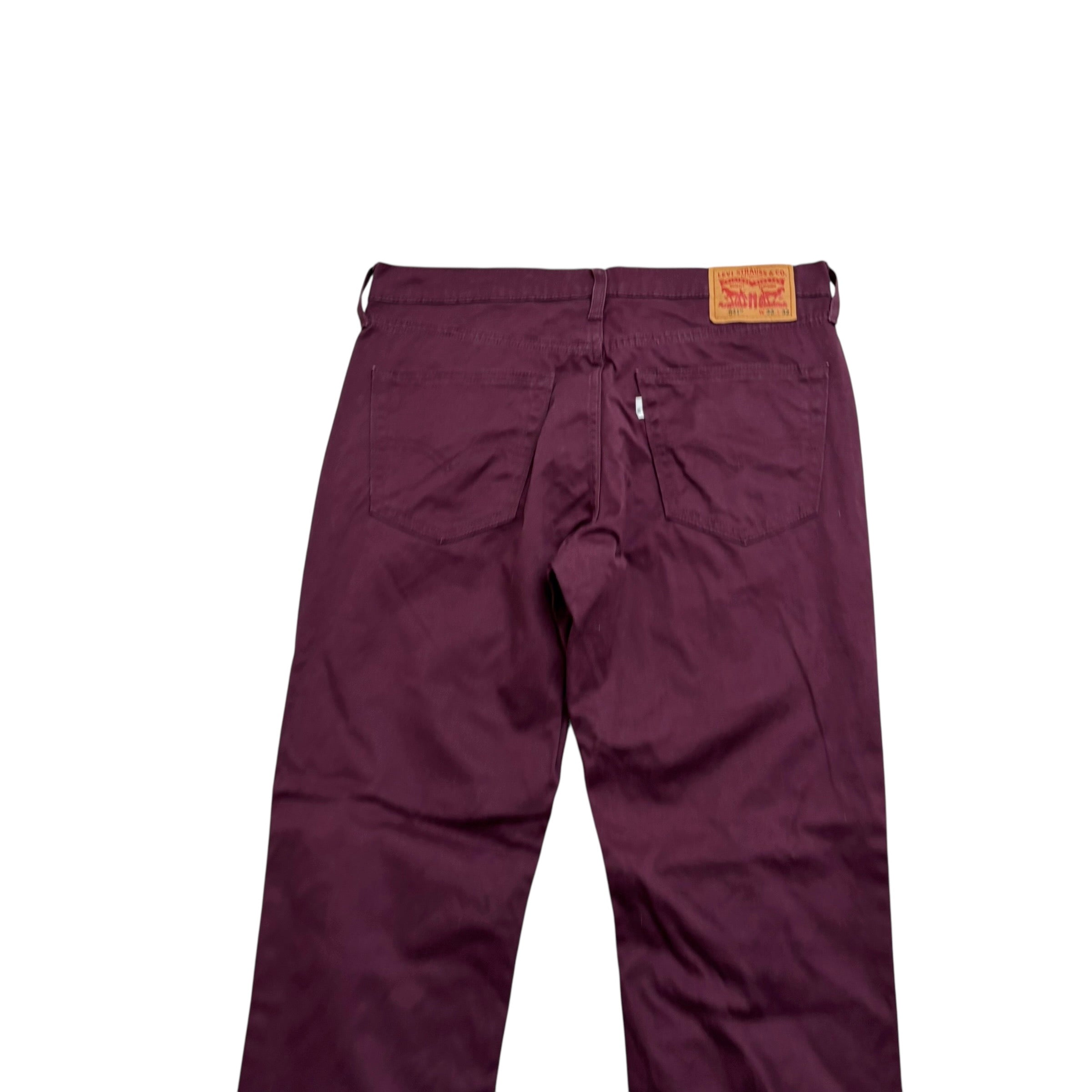 Levis 541 Trousers W33 L32 Mens Burgundy Regular Tapered Fit Stretch Pants