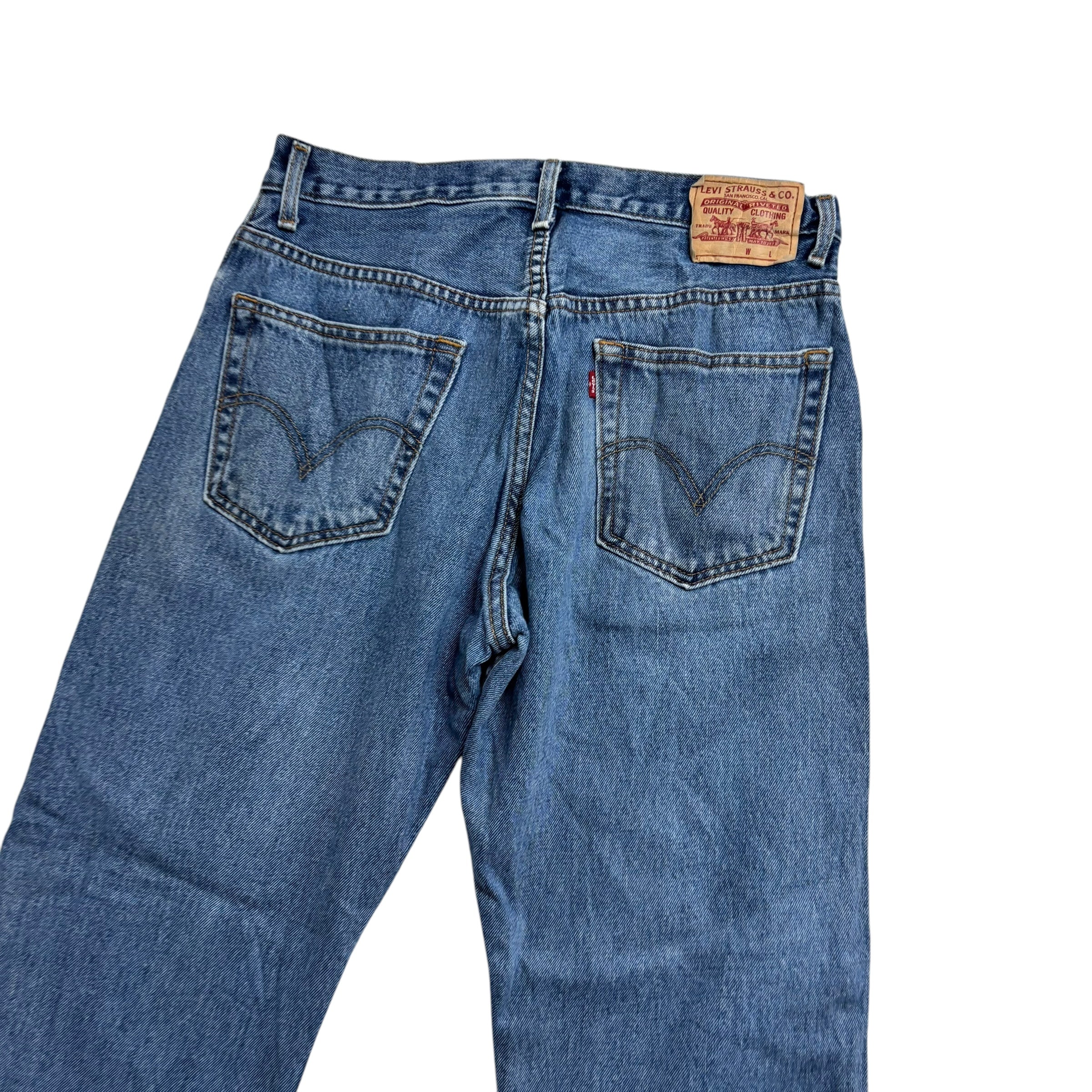 Levis Jeans W33 L30 Mens Mid Blue Regular Straight Fit Vintage Denim