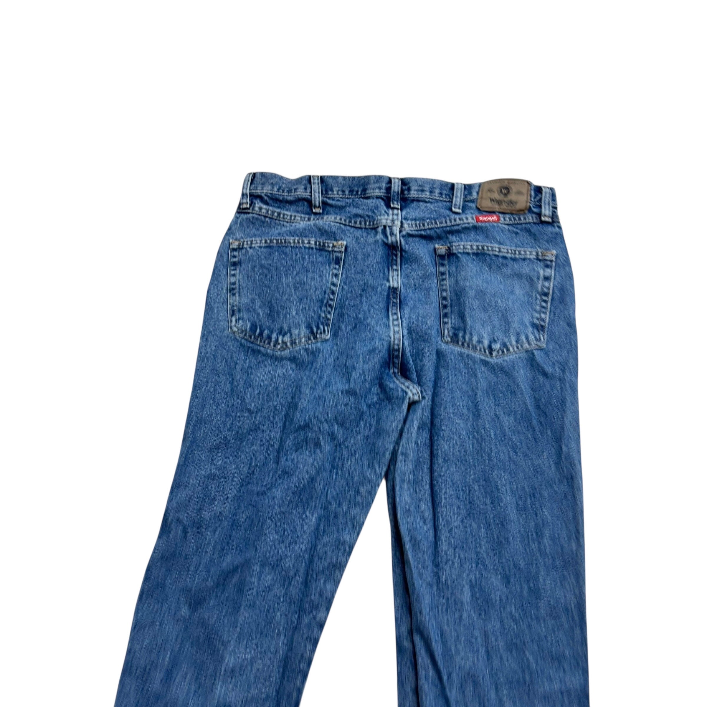 Wrangler Jeans W36 L34 Mens Mid Blue Regular Straight Fit Denim