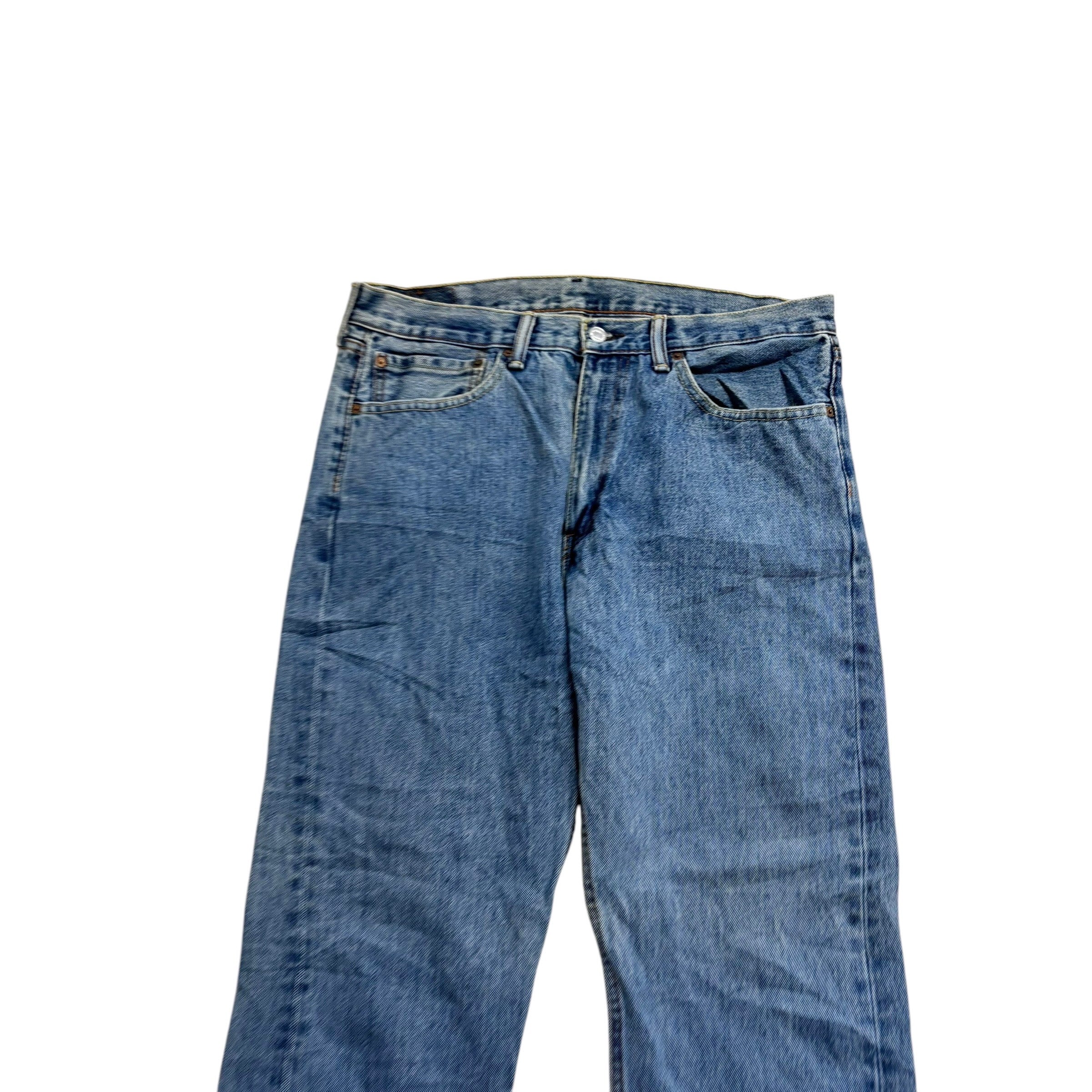 Levis 505 Jeans W36 L30 Mens Light Blue Regular Straight Fit Denim