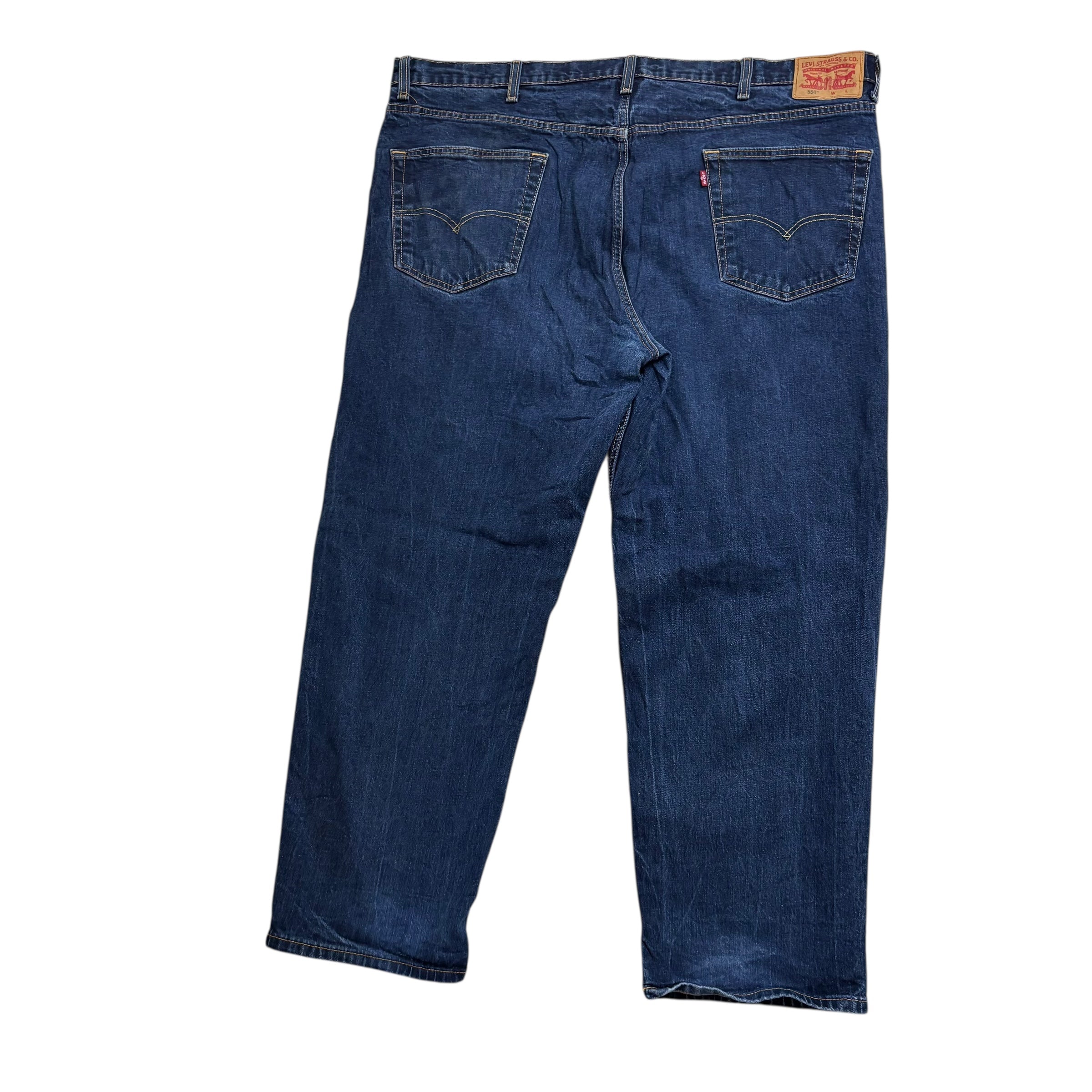 Levis 550 Jeans W46 L30 Mens Dark Blue Relaxed Straight Fit Stretch Denim (E)