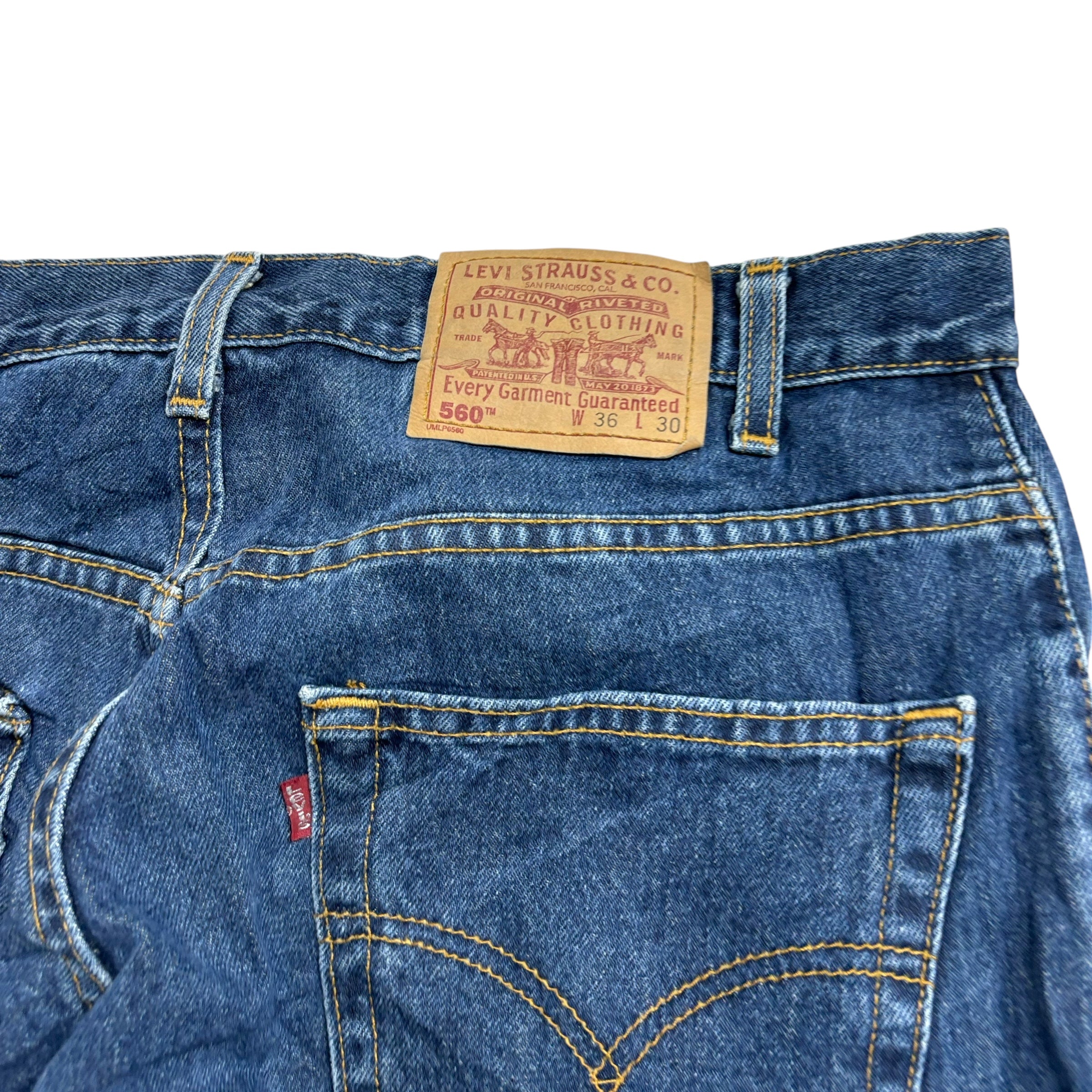 Levis 560 Jeans W36 L30 Mens Mid Blue Relaxed Comfort Fit Vintage Denim