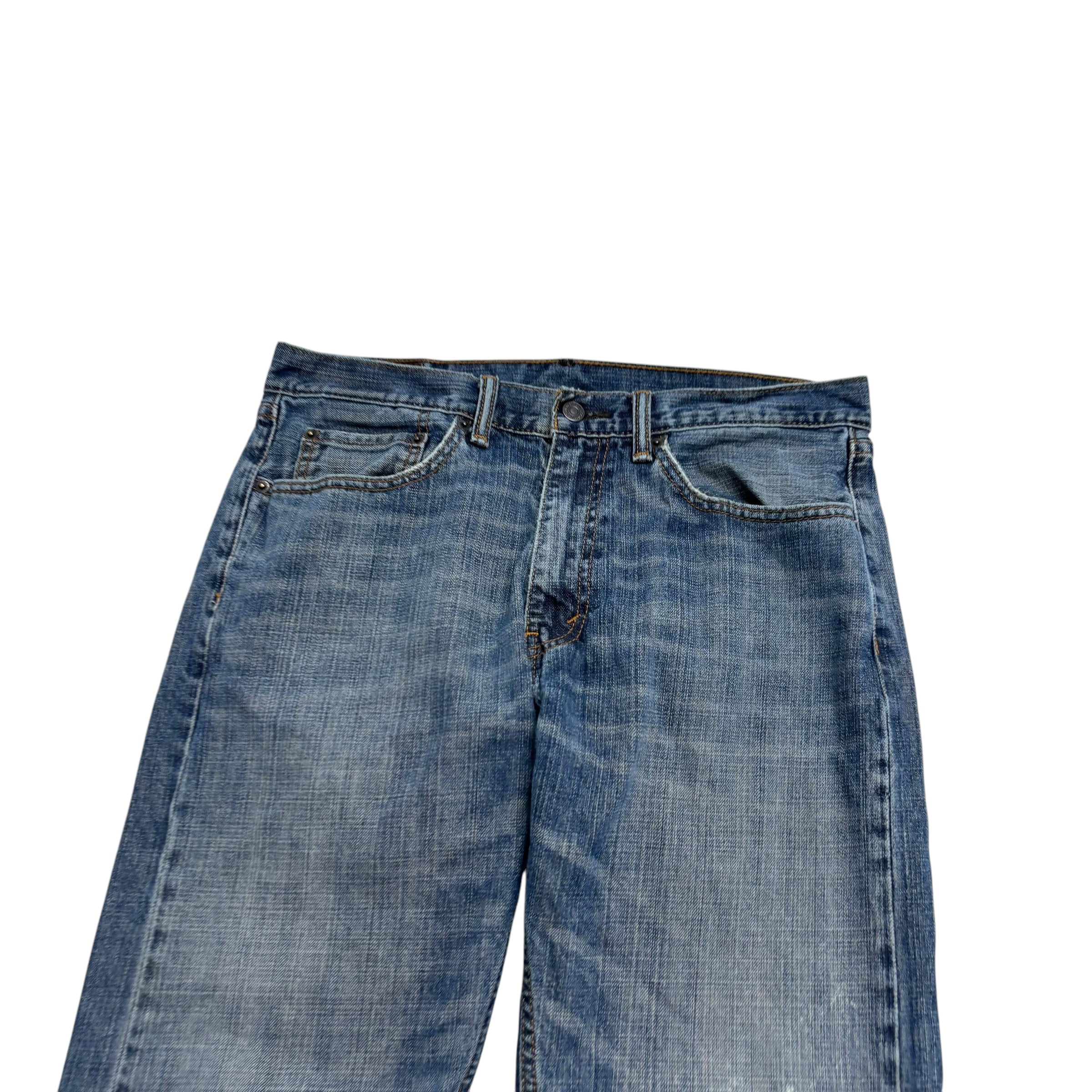 Levis 505 Jeans W34 L31 Mens Mid Blue Regular Straight Fit Denim