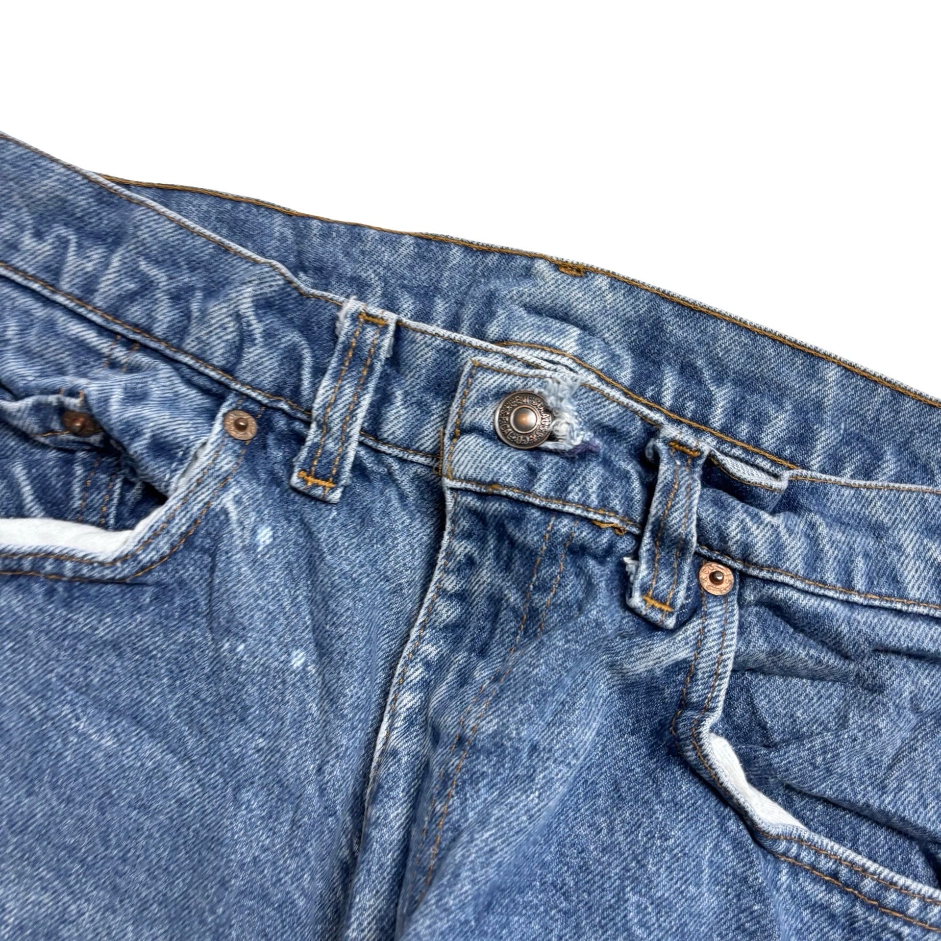 Levis Jeans W32 L29 Mens Mid Blue Regular Tapered Fit Vintage Denim