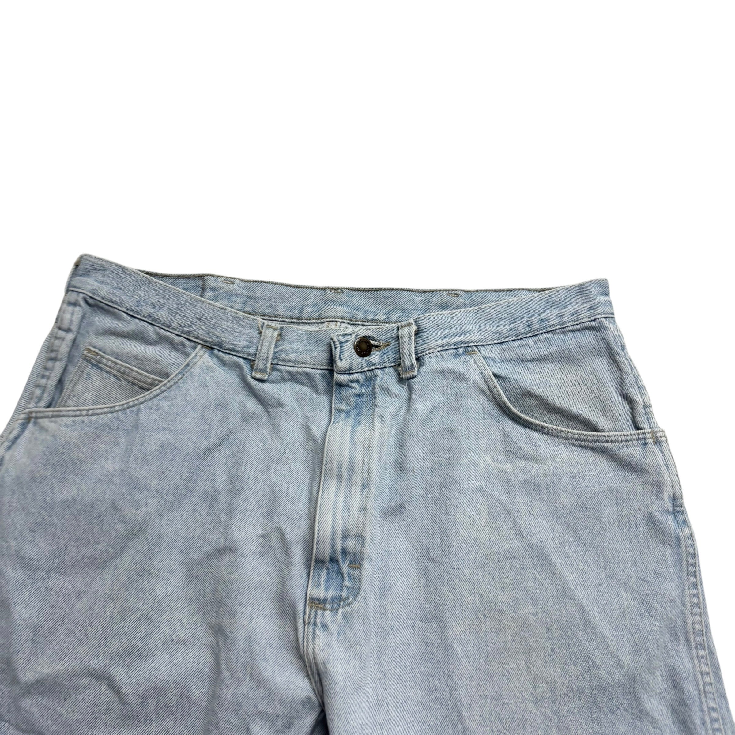 Vintage Wrangler Baggy Jorts W36 Mens Denim Shorts Light Blue Relaxed Fit