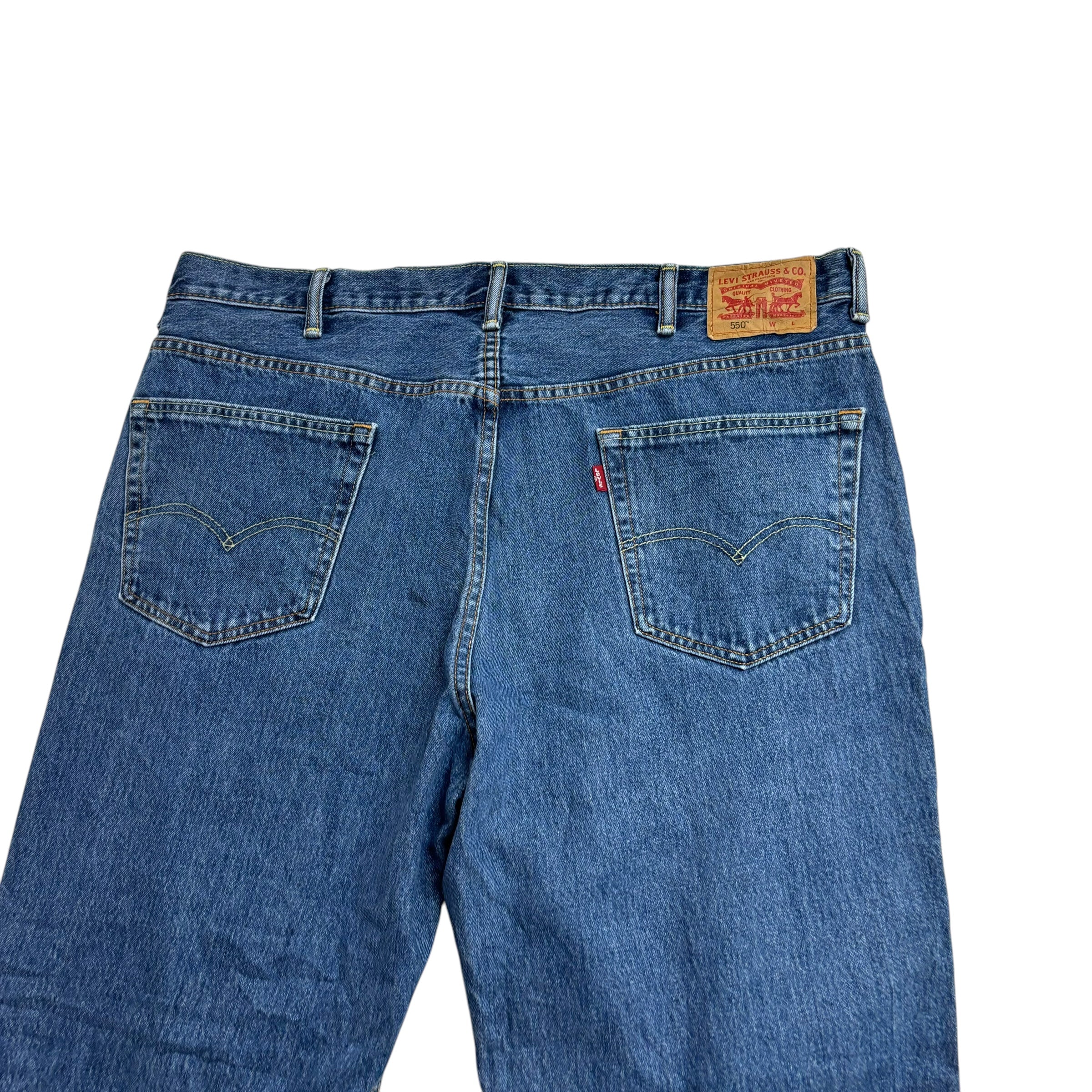 Levis 550 Jeans W42 L34 Mens Mid Blue Baggy Relaxed Straight Fit Denim