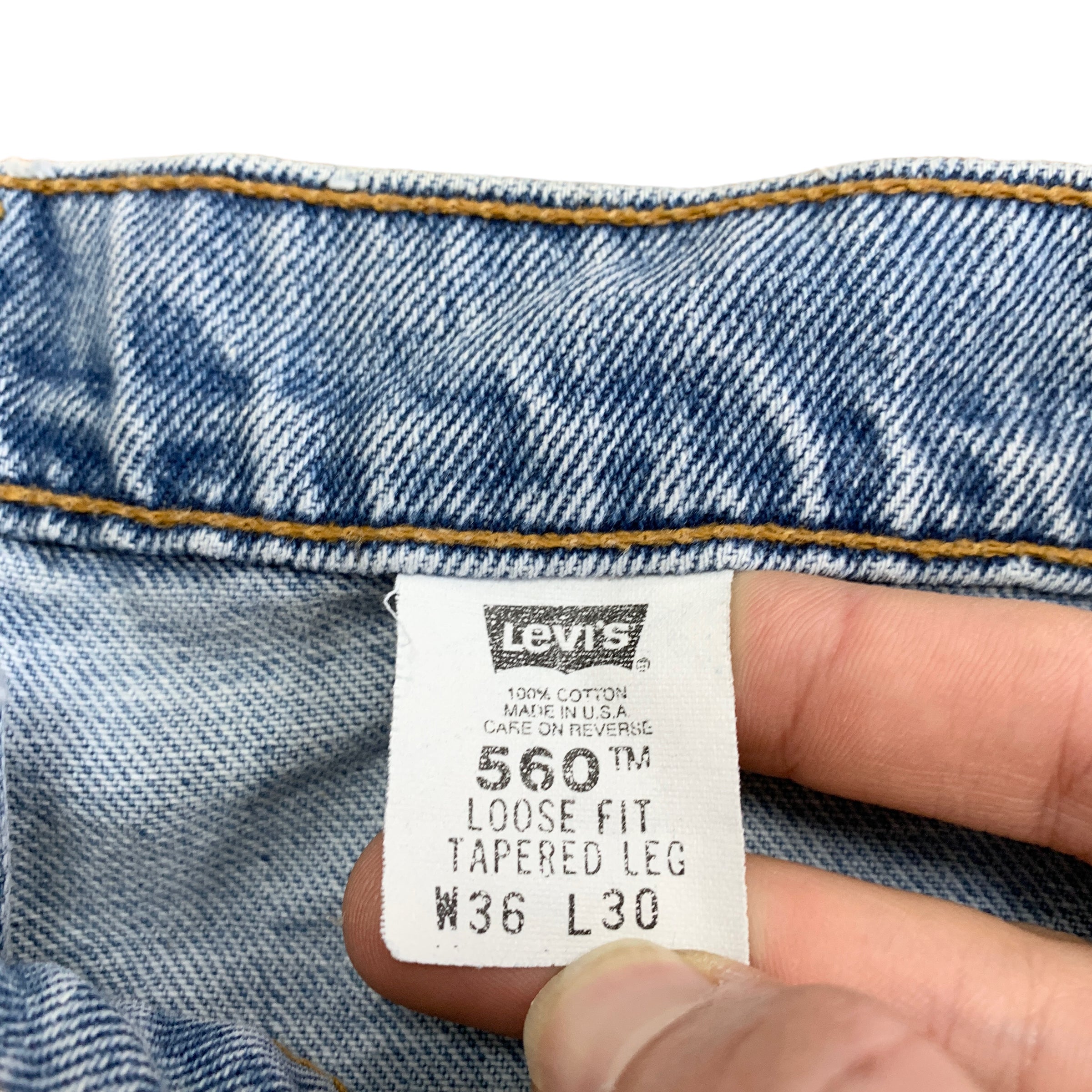 Levis 560 Jeans W36 L30 Mens Blue Vintage Made In USA Baggy Comfort Fit