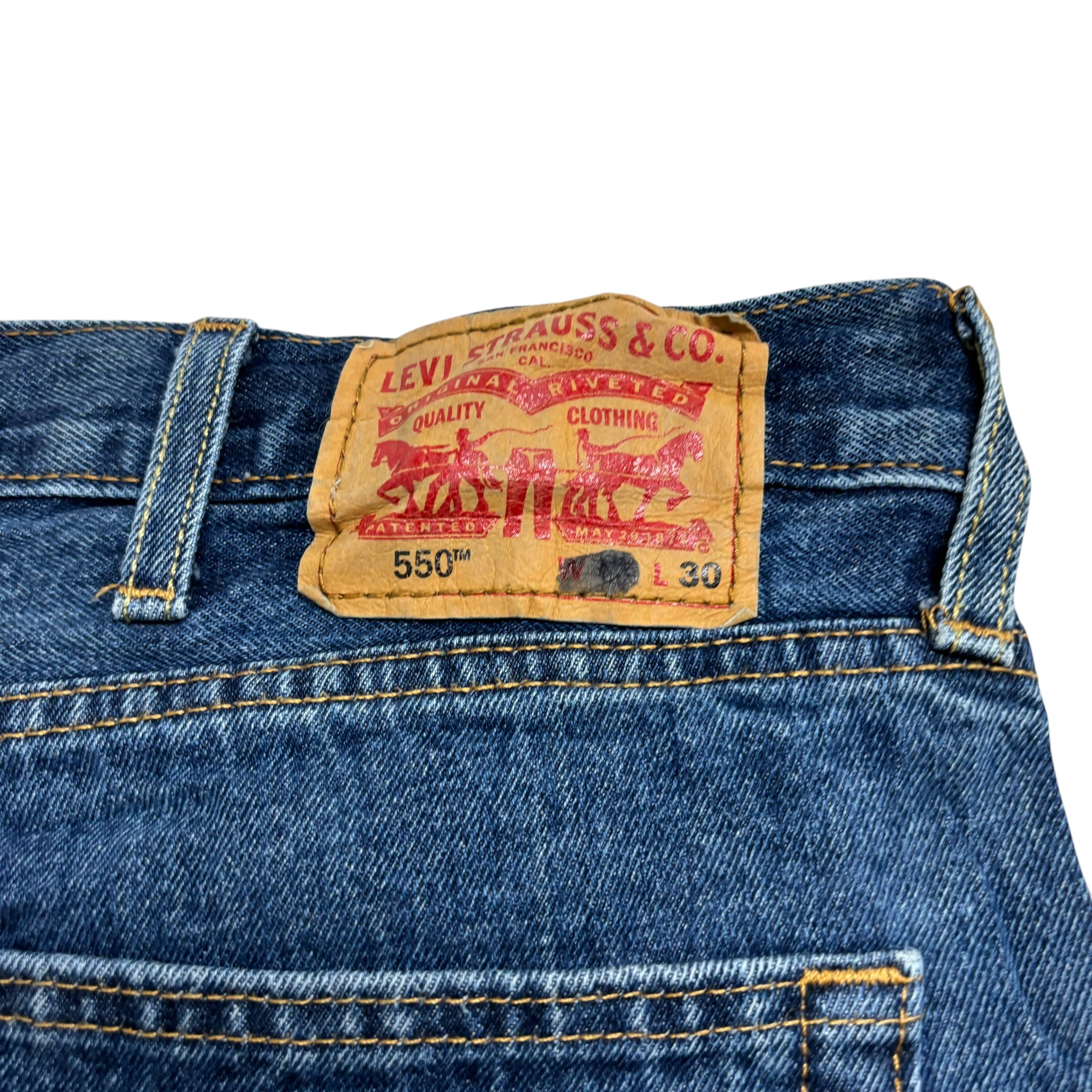 Levis 550 Jeans W42 L30 Mens Mid Blue Baggy Relaxed Straight Fit Denim