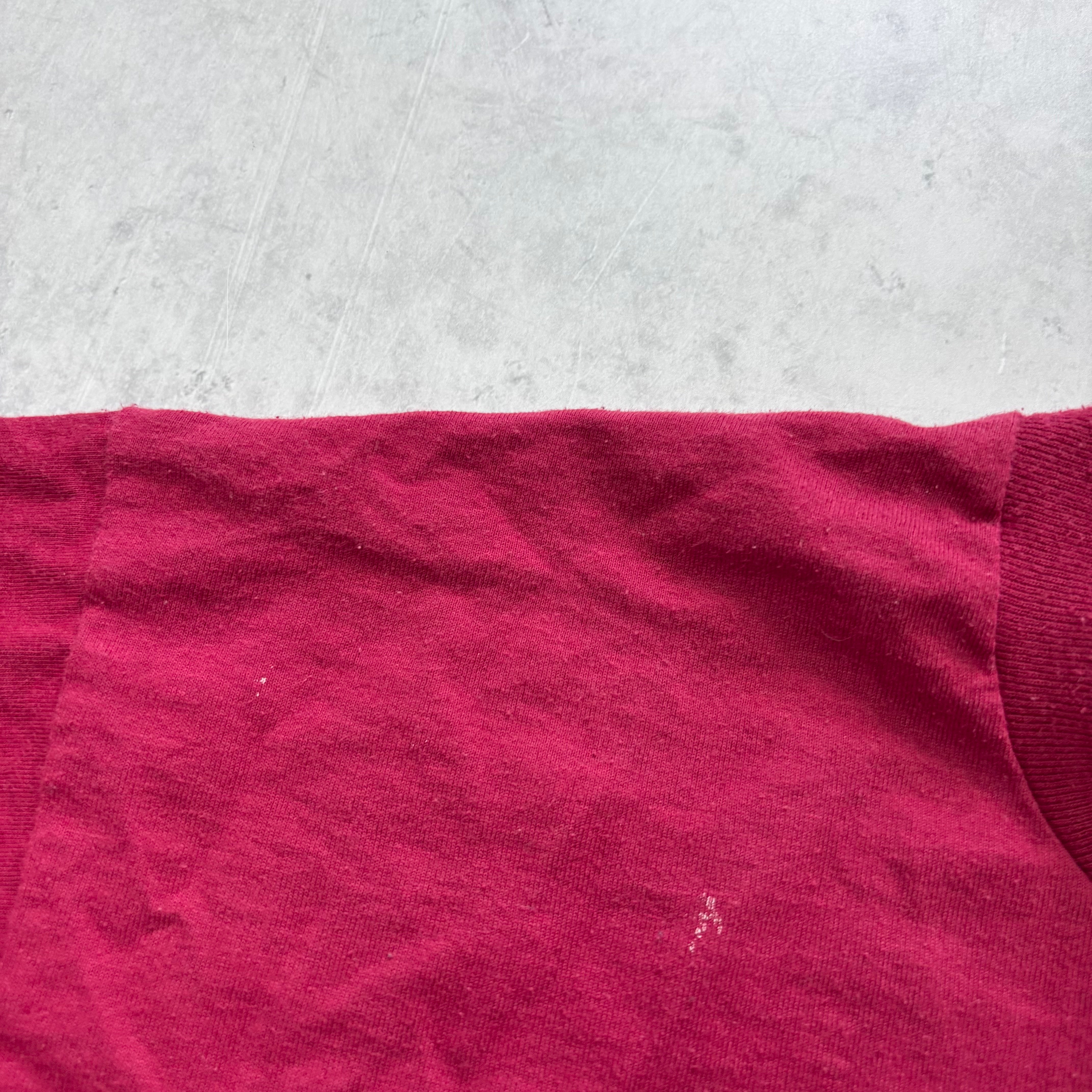 Vintage T Shirt Mens Large Burgundy Single Stitch Graphic Print 90s USA Nature