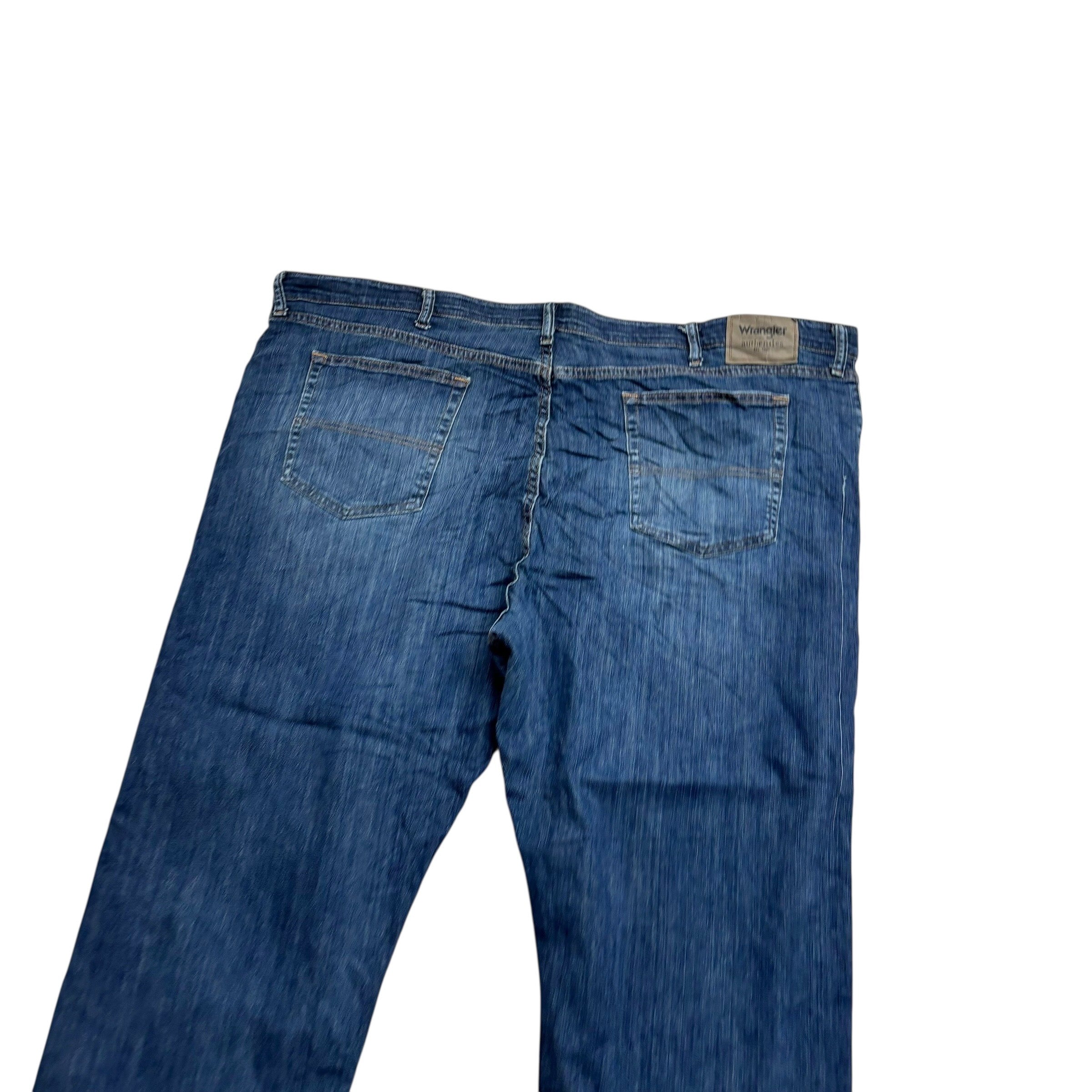 Wrangler Jeans W48 L30 Mens Dark Blue Relaxed Straight Fit Stretch Denim