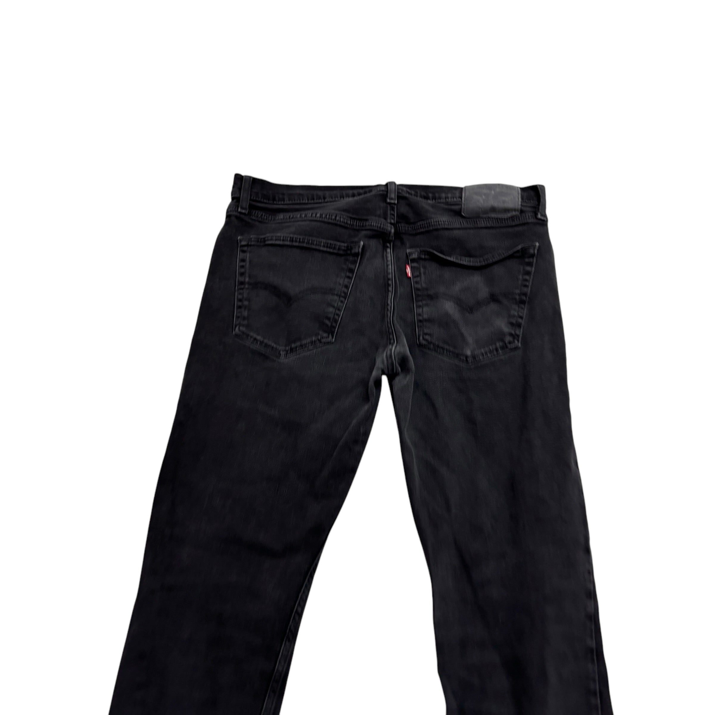 Levis 502 Jeans W36 L31 Mens Black Regular Tapered Fit Stretch Denim (F)