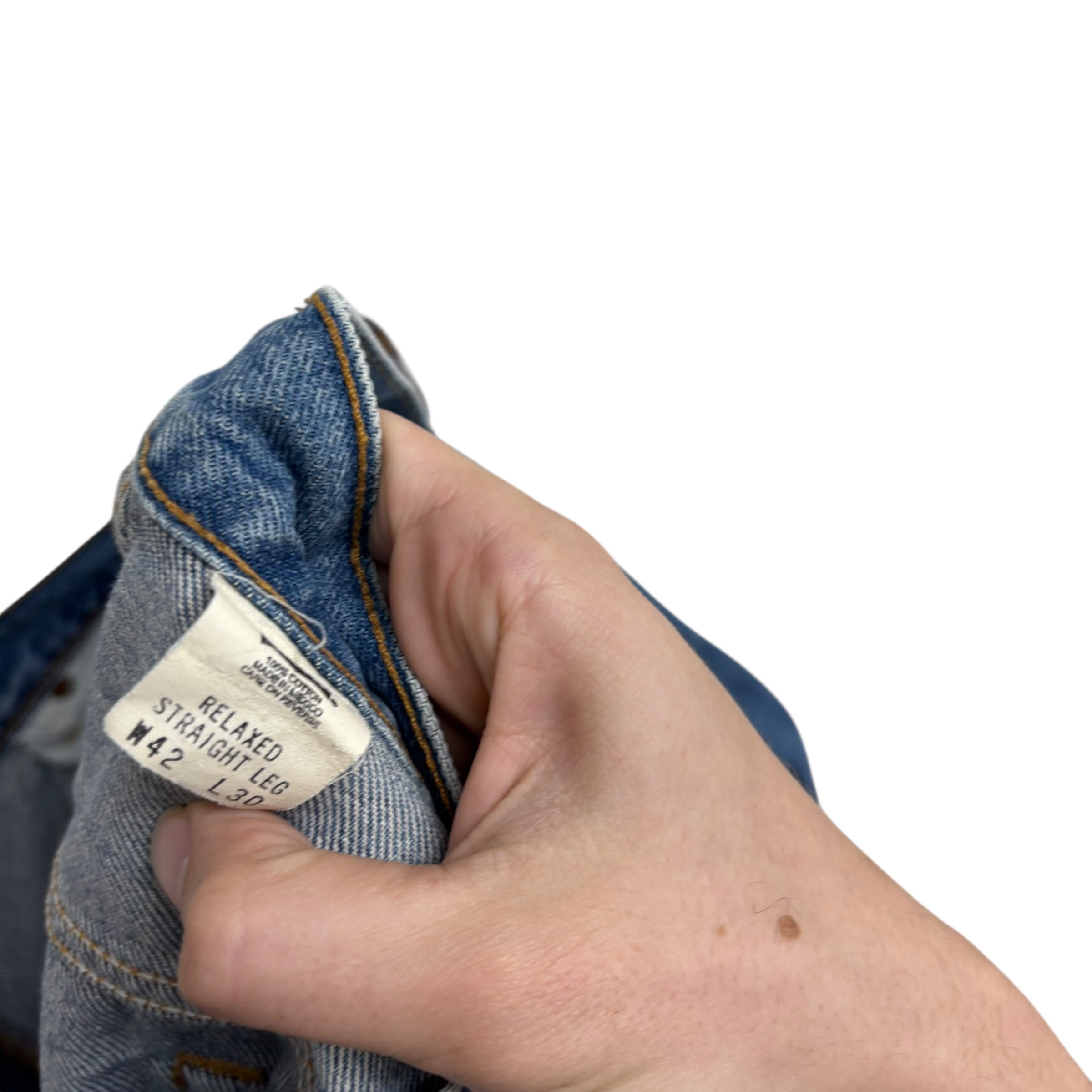 Levis Jeans W42 L29 Mens Mid Blue Baggy Relaxed Straight Fit Vintage Denim