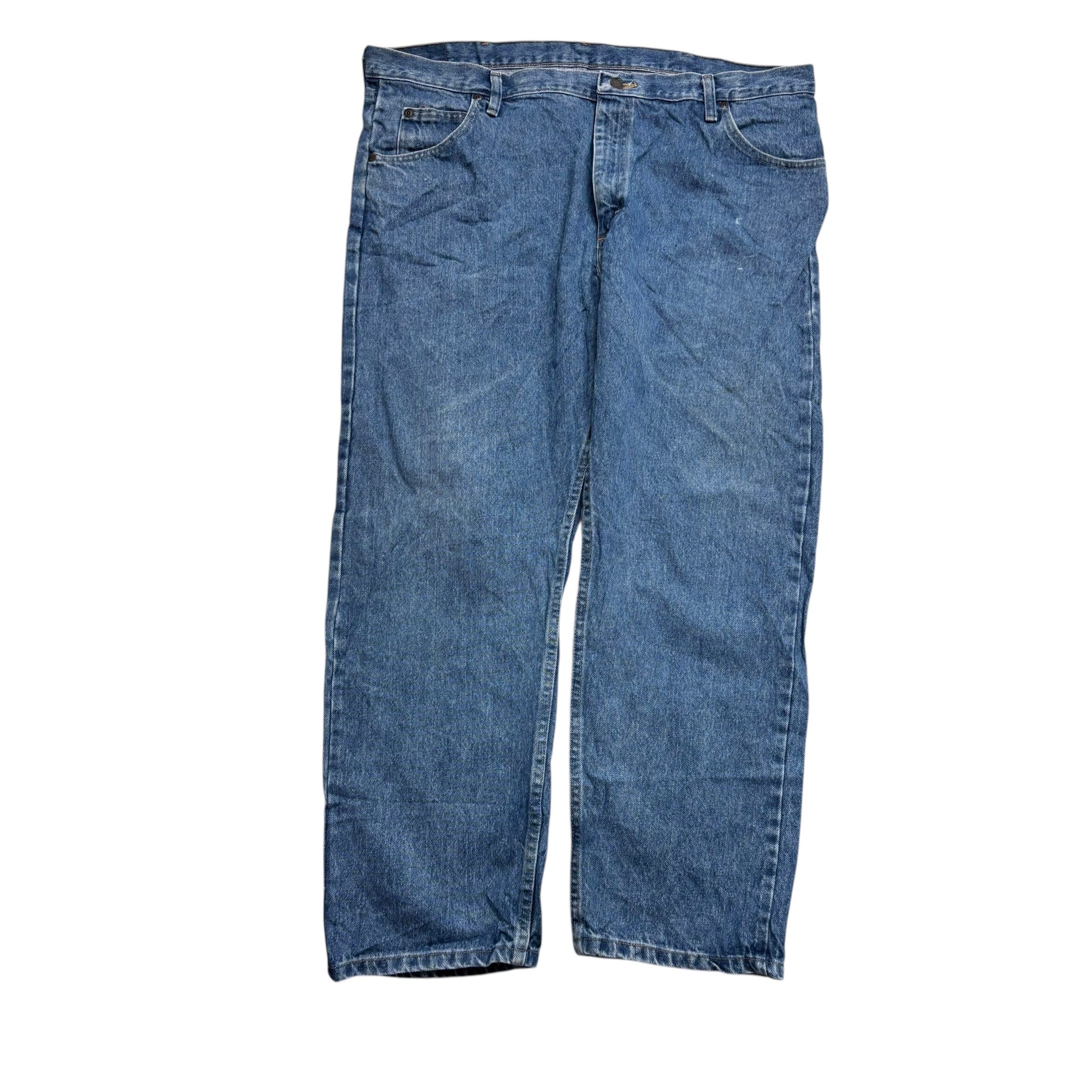 Wrangler Jeans W42 L28 Mens Mid Blue Regular Straight Fit Denim