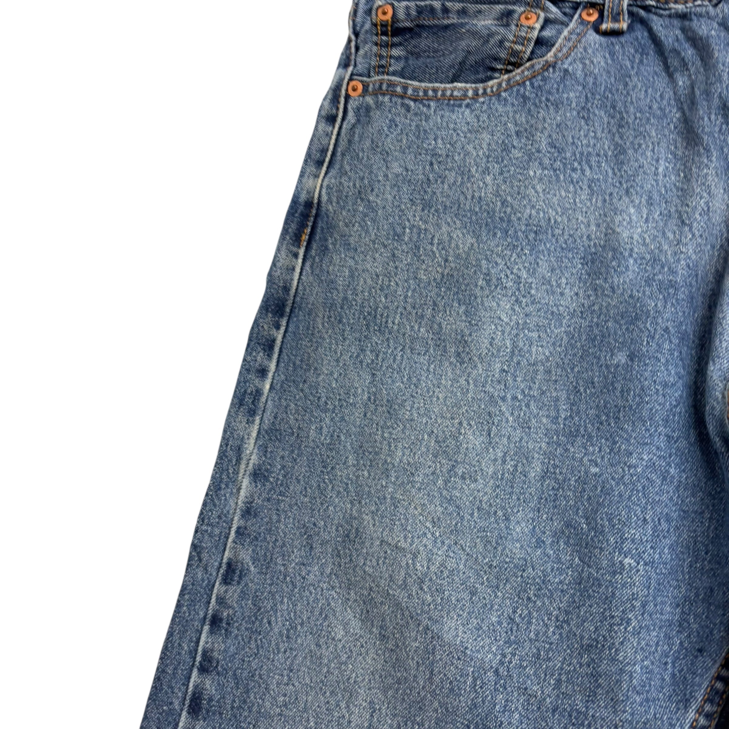 Levis 505 Jeans W38 L30 Mens Mid Blue Regular Straight Fit Denim