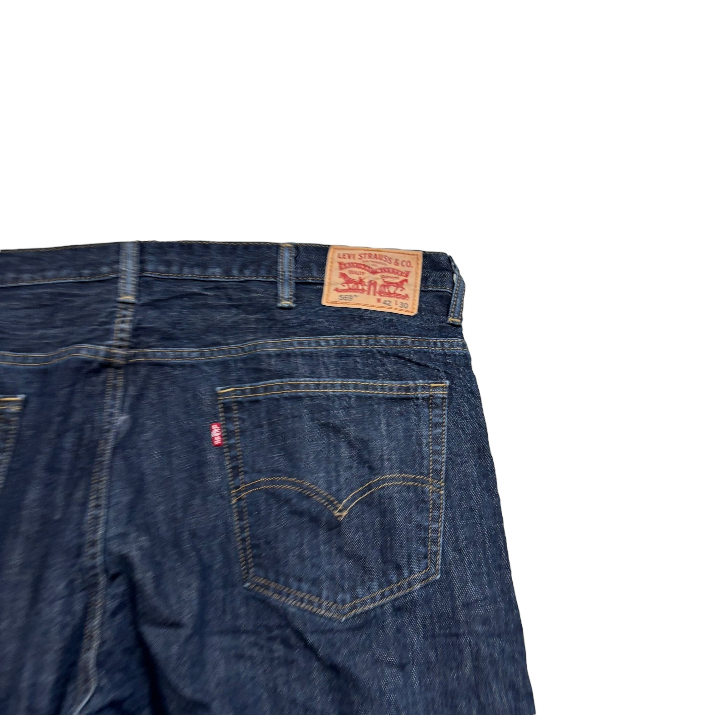Levis 569 Jeans W42 L30 Mens Dark Blue Baggy Relaxed Straight Fit Denim (E)