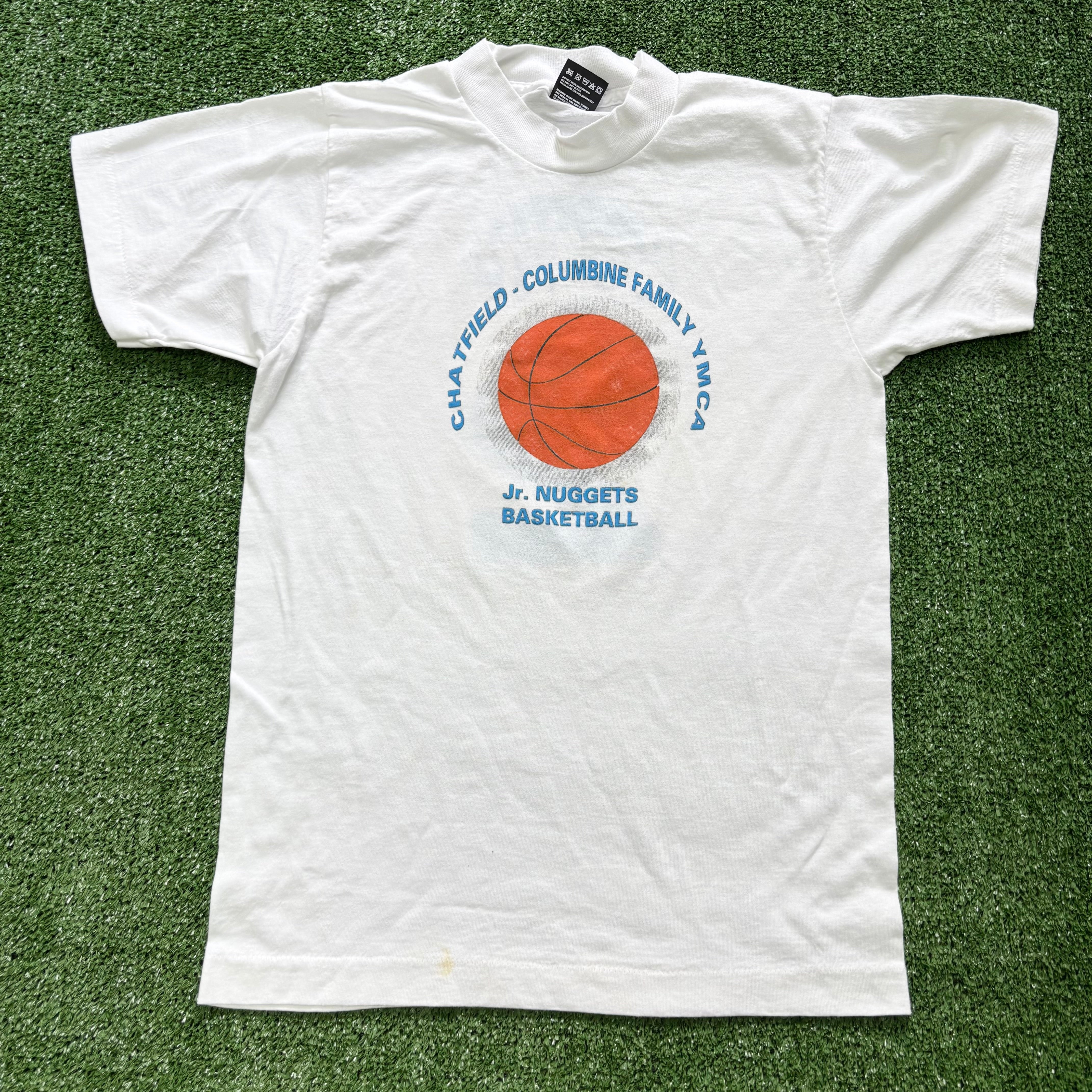 Vintage T Shirt Mens XS White Single Stitch Graphic Print 90s Basketball