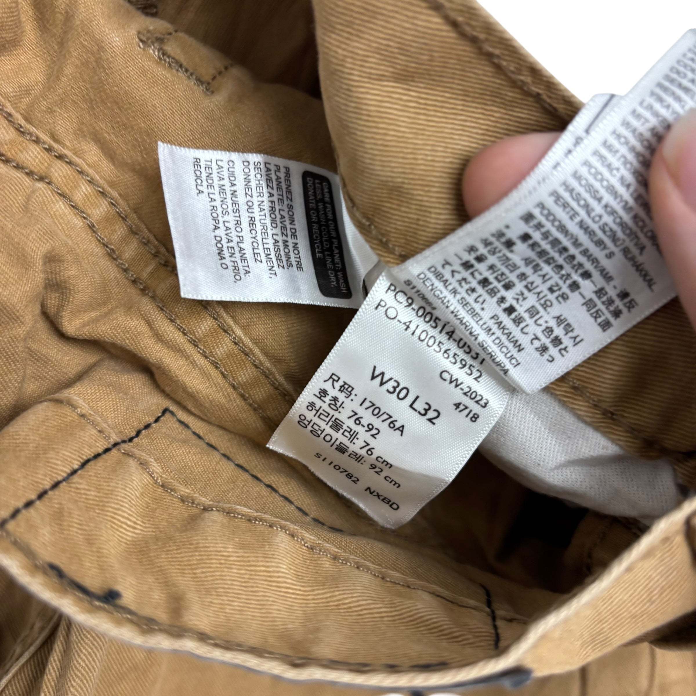 Levis 514 Trousers W30 L32 Mens Tan Regular Straight Fit Pants (E)