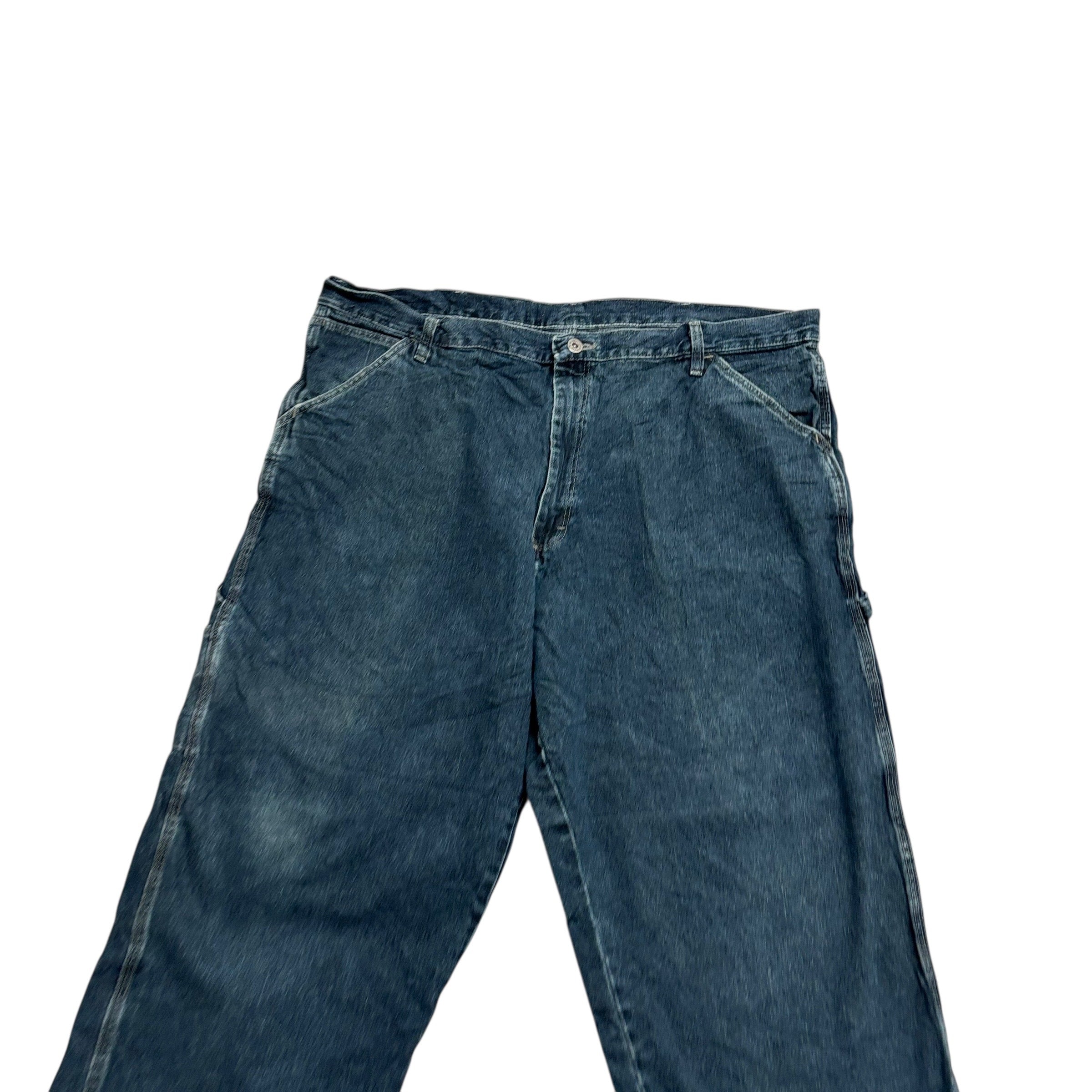 Wrangler Carpenter Jeans W40 L27 Mens Dark Blue Relaxed Straight Fit Denim