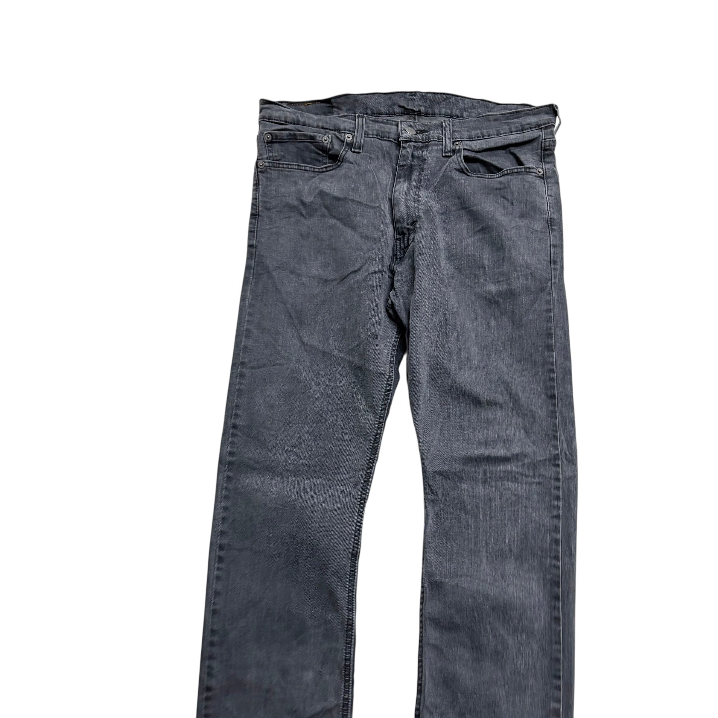Levis 513 Jeans W34 L30 Mens Grey Slim Straight Fit Stretch Denim