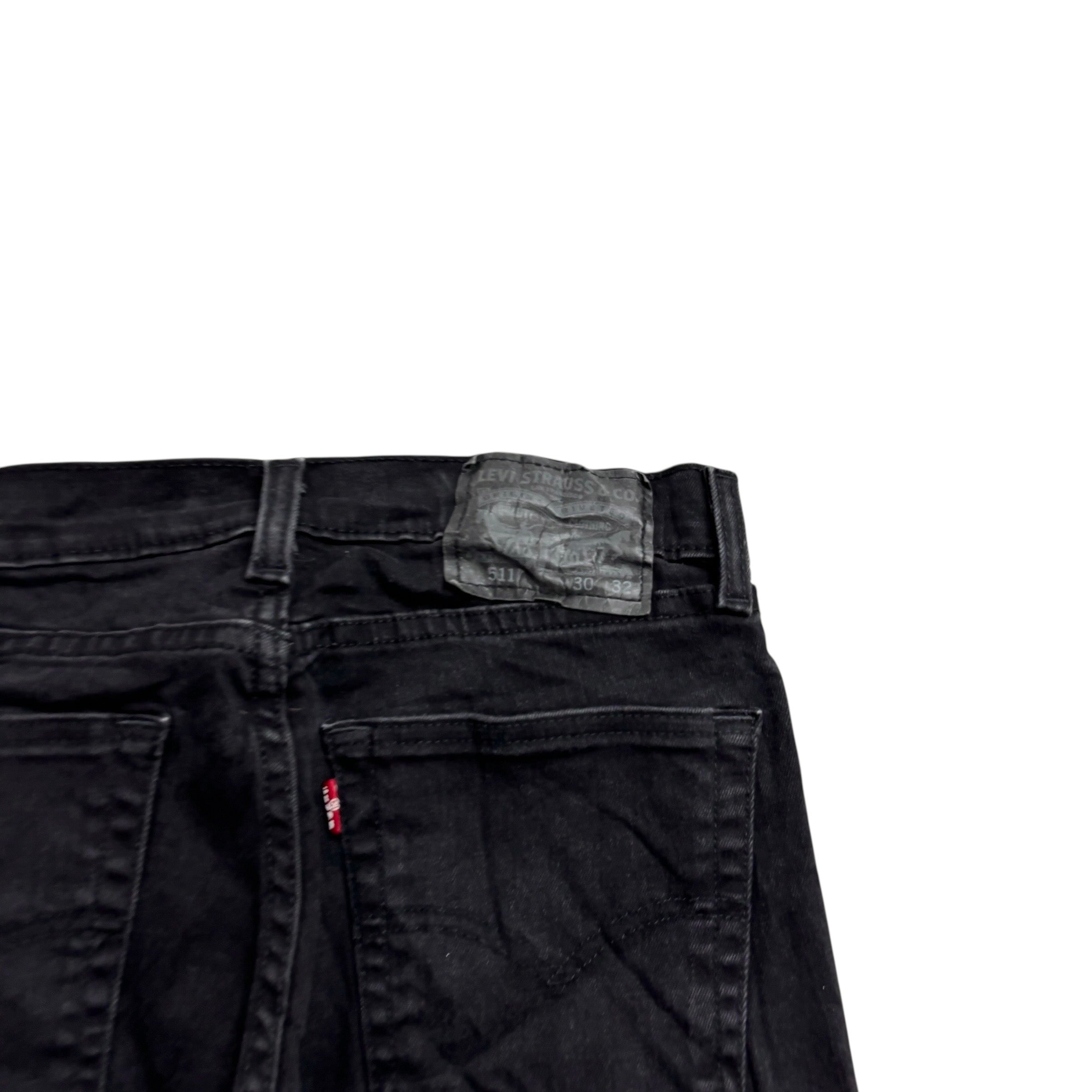 Levis 511 Jeans W28 L32 Mens Black Slim Fit Stretch Denim (E)
