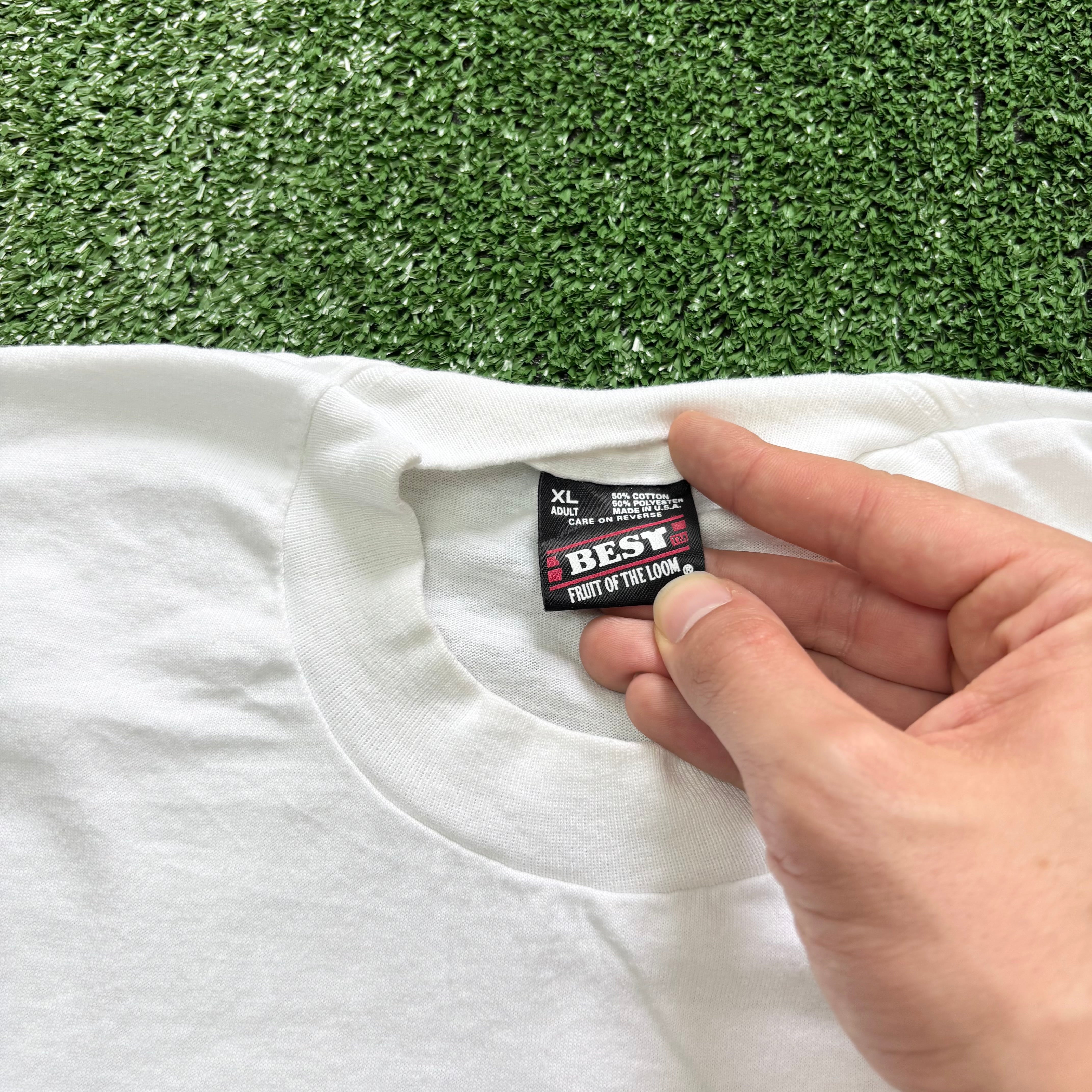 Vintage T Shirt Mens XL White Single Stitch Graphic Print 90s USA Festival (E)