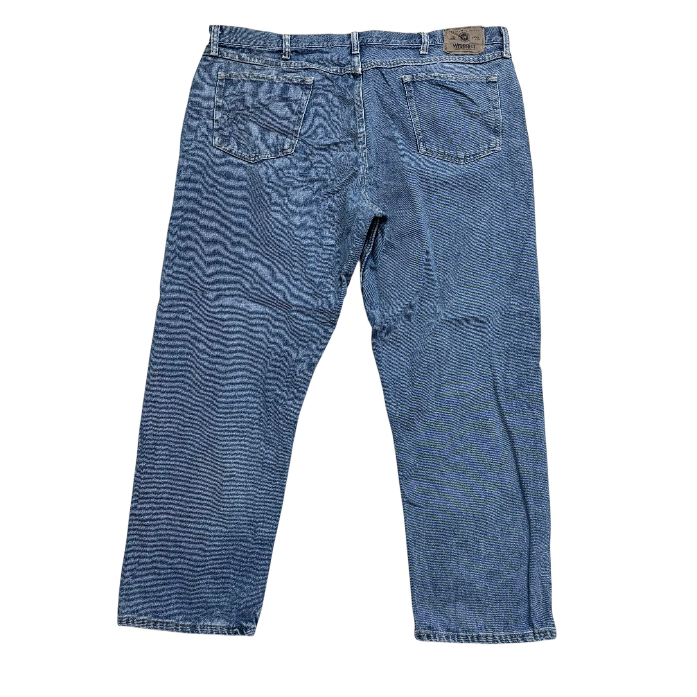 Wrangler Jeans W42 L30 Mens Mid Blue Relaxed Straight Fit Denim (E)