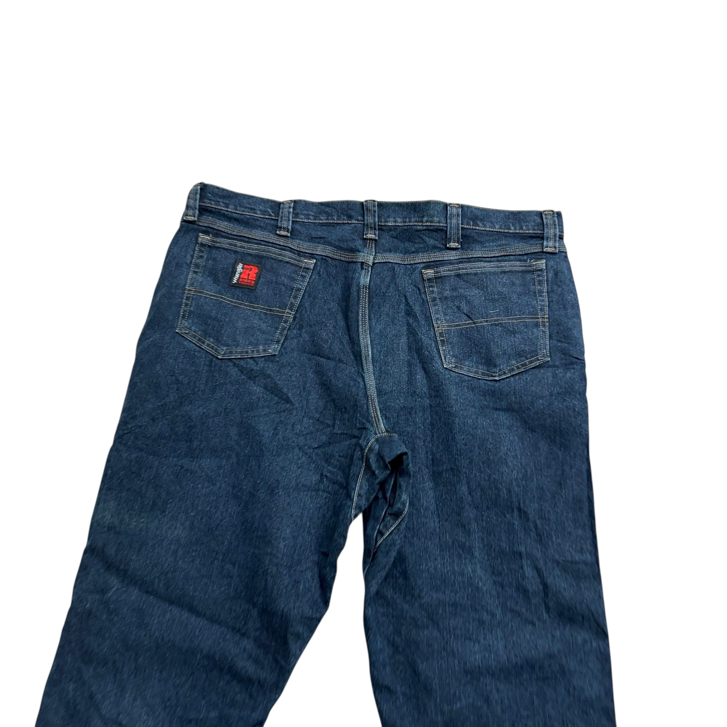 Wrangler Jeans W42 L28 Mens Dark Blue Relaxed Straight Fit Stretch Denim