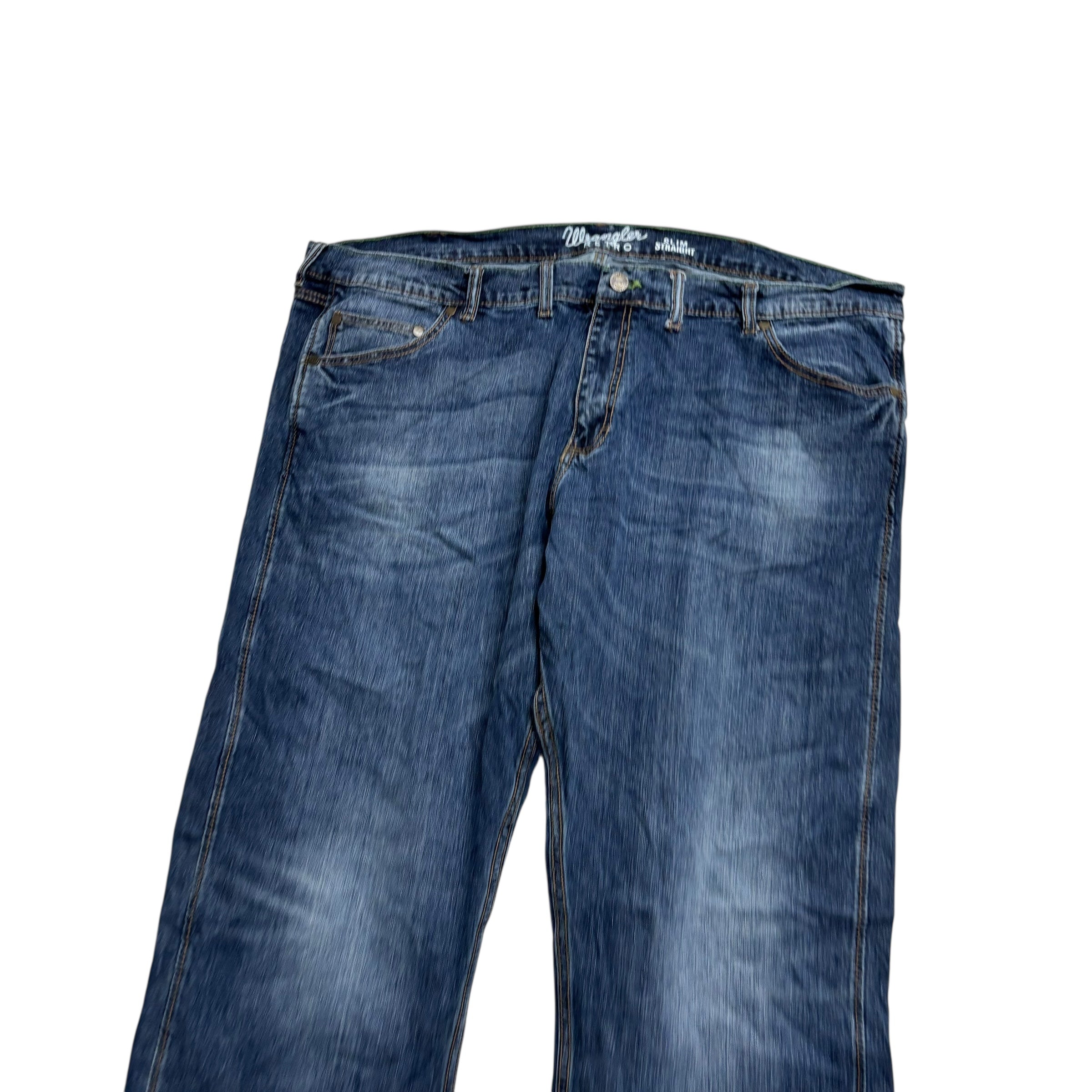Wrangler Jeans W46 L36 Mens Dark Blue Relaxed Straight Fit Denim (E)