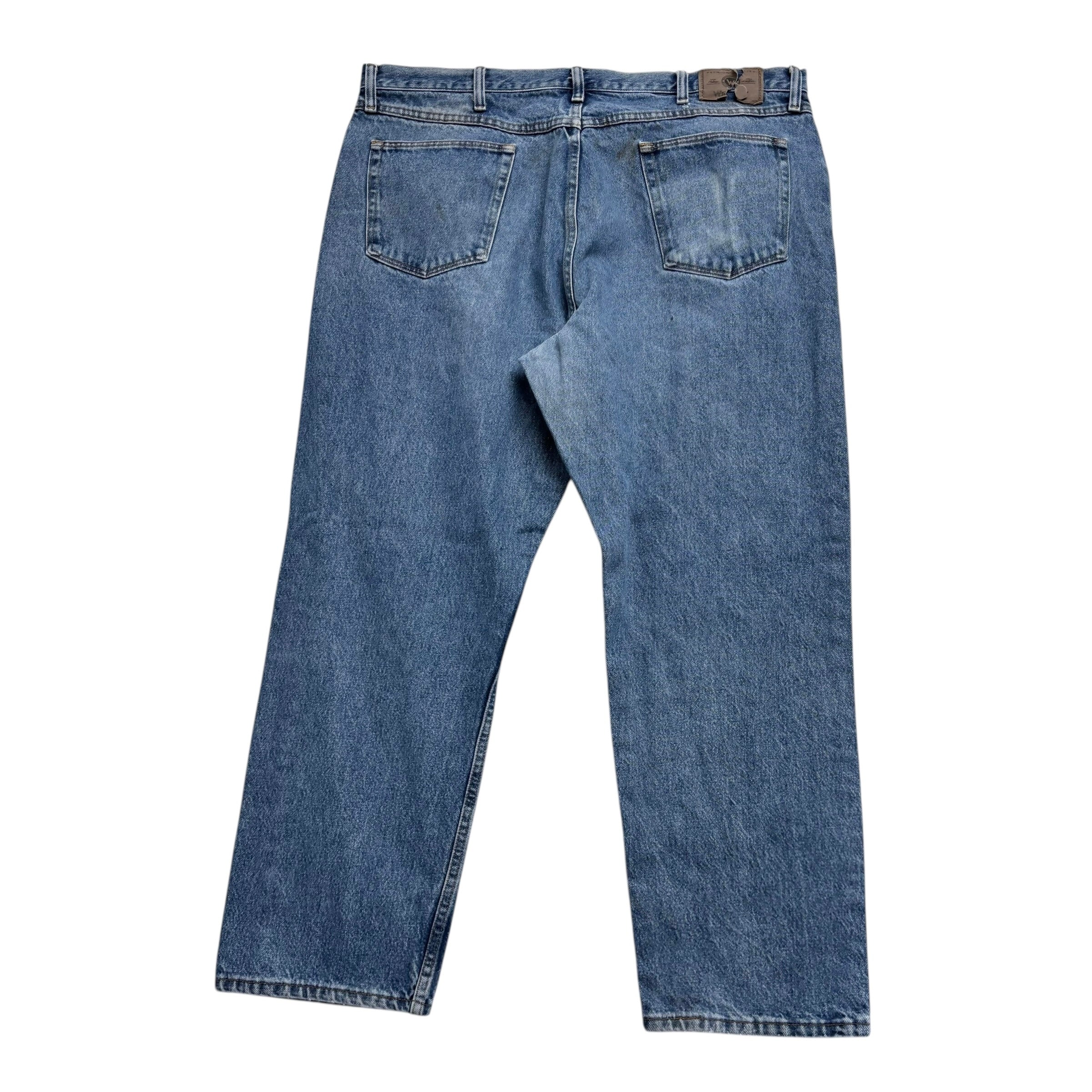Wrangler Jeans W40 L30 Mens Mid Blue Relaxed Straight Fit Vintage Denim (F)
